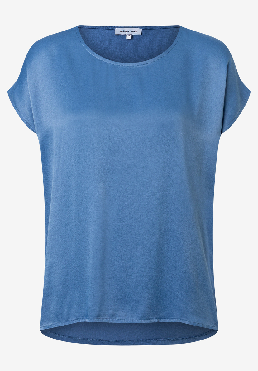 Ein blaues MORE & MORE T-Shirt/Top mit kurzen Ärmeln. Ein blaues MORE & MORE T-Shirt/Top mit kurzen Ärmeln.