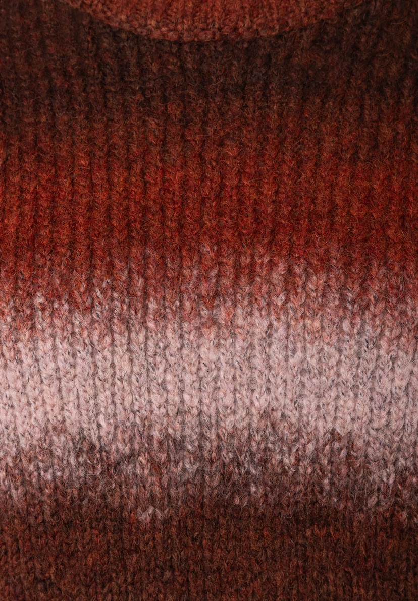 MORE & MORE Pullover mit Ombré-Effekt in Brauntönen. Grob gestrickt, vertikale Linien mit Farbverlauf von Dunkelbraun zu Hellbraun. MORE & MORE Pullover mit Ombré-Effekt in Brauntönen. Grob gestrickt, vertikale Linien mit Farbverlauf von Dunkelbraun zu Hellbraun.
