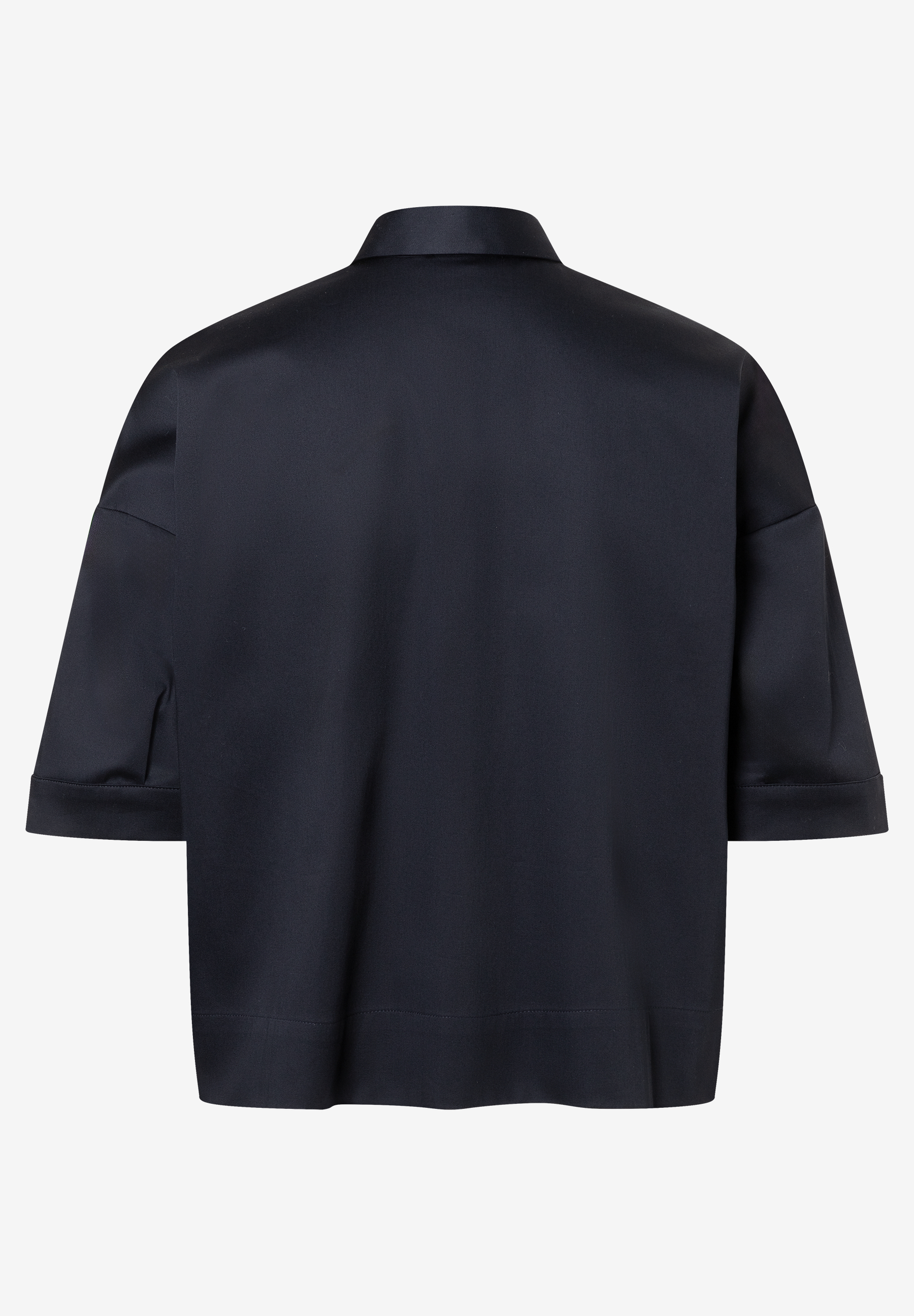 MORE & MORE Bluse aus Popeline in Schwarz, angenehm, elastisch und hautfreundlich, Rückansicht. MORE & MORE Bluse aus Popeline in Schwarz, angenehm, elastisch und hautfreundlich, Rückansicht.