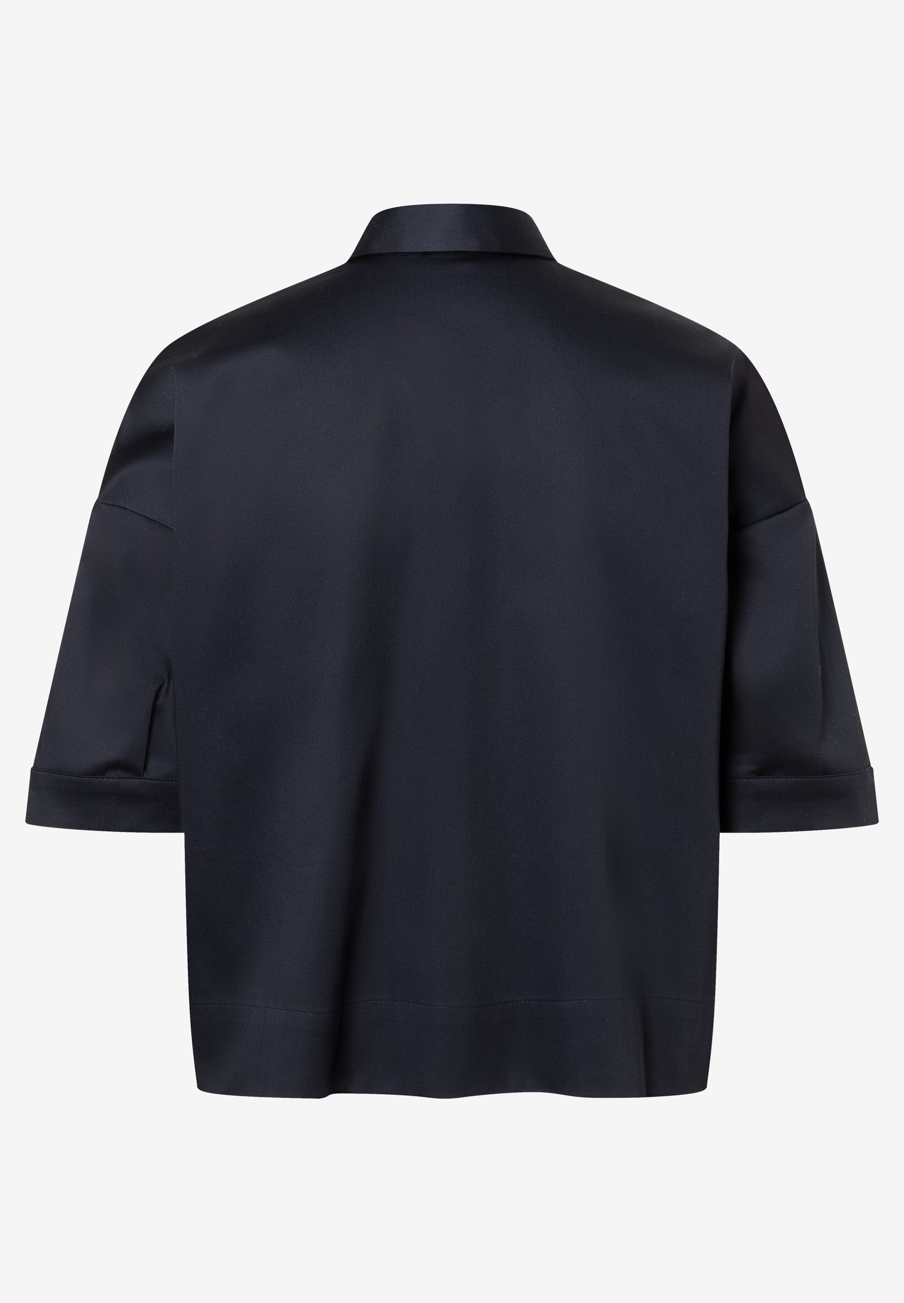 MORE & MORE Bluse aus Popeline in Schwarz, angenehm, elastisch und hautfreundlich, Rückansicht. MORE & MORE Bluse aus Popeline in Schwarz, angenehm, elastisch und hautfreundlich, Rückansicht.