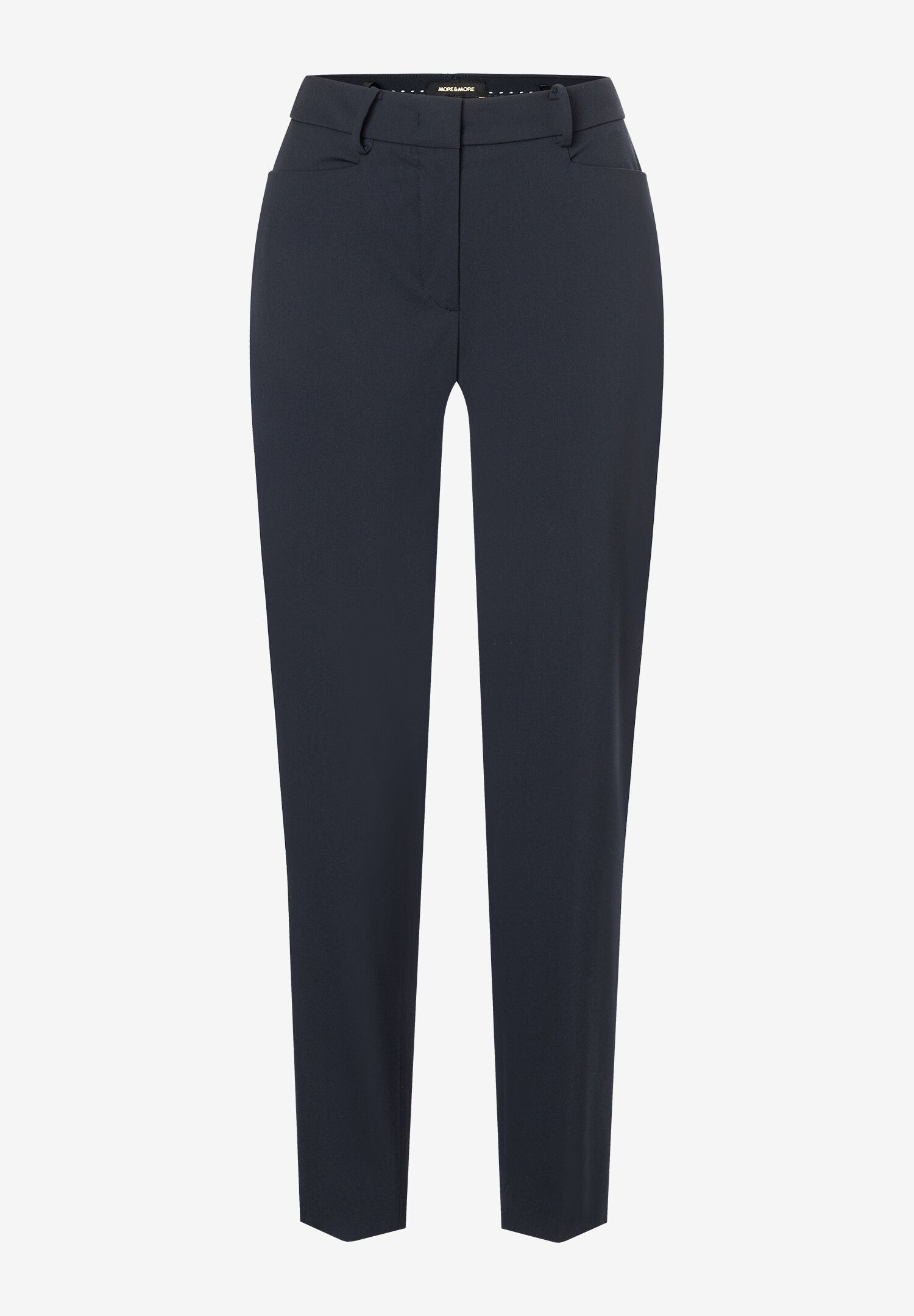 Eine marineblaue MORE & MORE Gabardine Stretch Hose. Eine marineblaue MORE & MORE Gabardine Stretch Hose.
