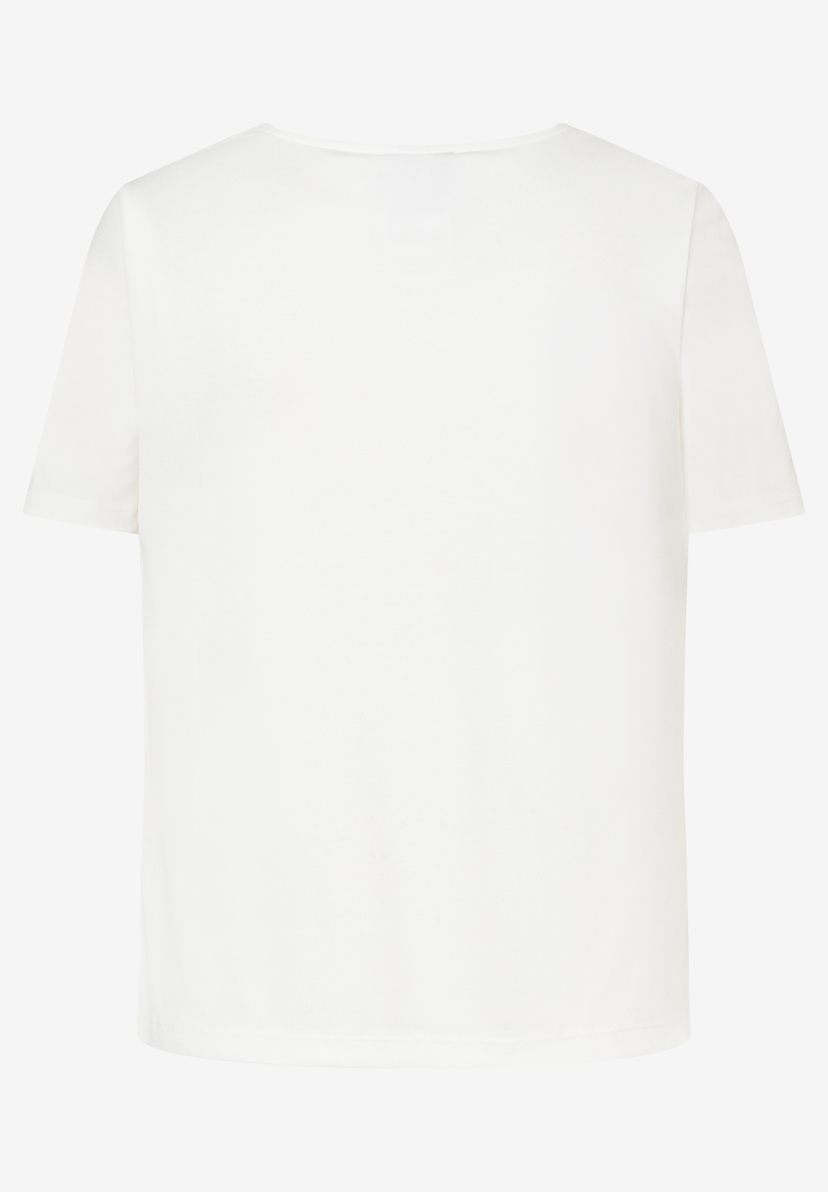 Ein weißes MORE & MORE T-Shirt mit kurzen Ärmeln aus Jersey mit weichem Griff und angenehmem Tragekomfort. Ein weißes MORE & MORE T-Shirt mit kurzen Ärmeln aus Jersey mit weichem Griff und angenehmem Tragekomfort.