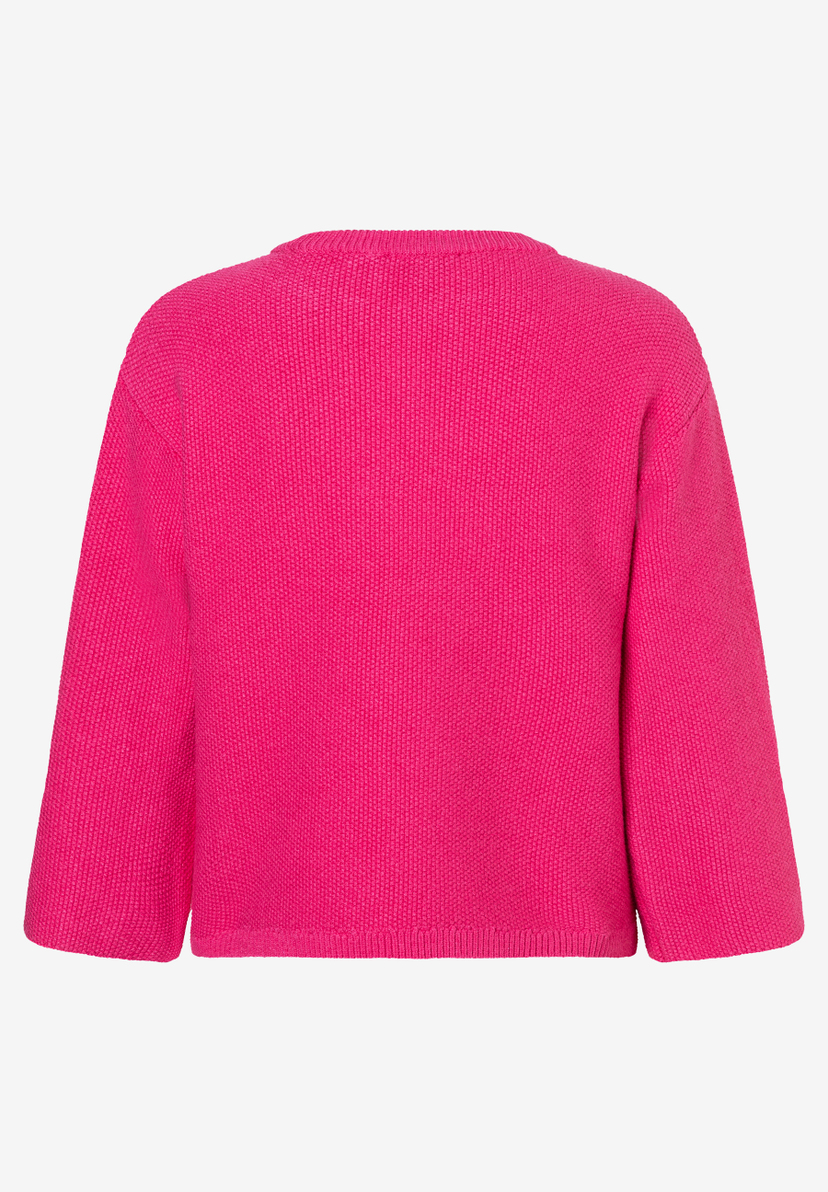 Ein pinkfarbener Strukturstrick-Pullover von MORE & MORE. Das Oberteil hat einen angenehmen, elastischen Tragekomfort. Ein pinkfarbener Strukturstrick-Pullover von MORE & MORE. Das Oberteil hat einen angenehmen, elastischen Tragekomfort.