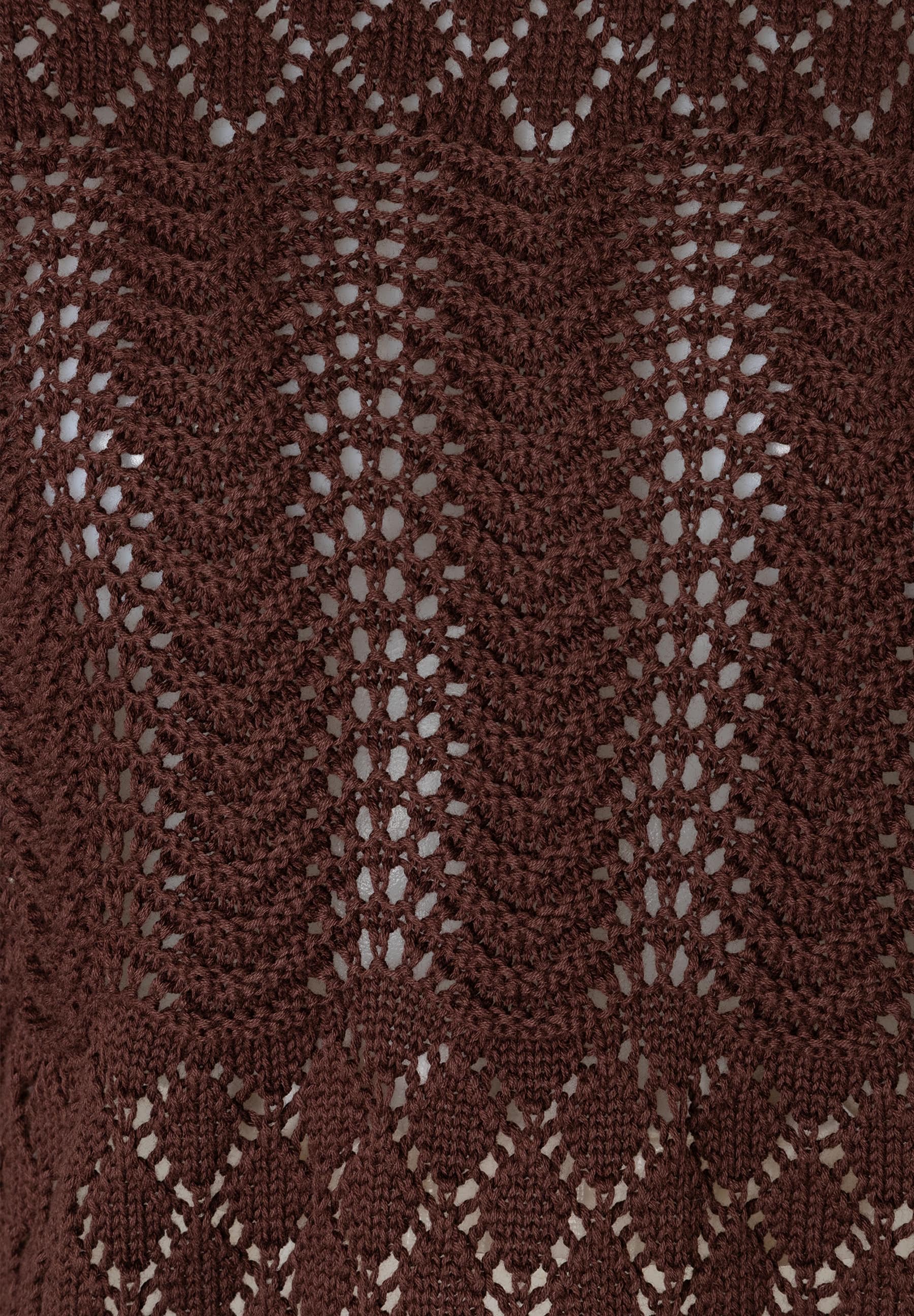 MORE & MORE Lochstrick-Pullover in Dunkelbraun, mit zart transparentem, elastischem Muster für hohen Tragekomfort. MORE & MORE Lochstrick-Pullover in Dunkelbraun, mit zart transparentem, elastischem Muster für hohen Tragekomfort.