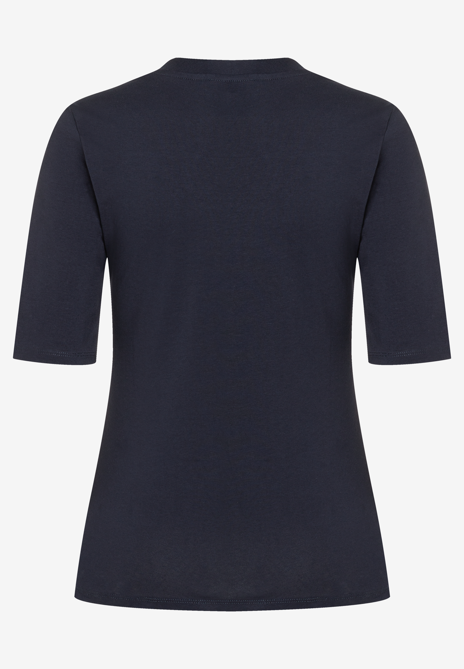 Ein dunkelblaues, schlichtes MORE & MORE T-Shirt mit kurzen Ärmeln und Jersey-Material. Ein dunkelblaues, schlichtes MORE & MORE T-Shirt mit kurzen Ärmeln und Jersey-Material.