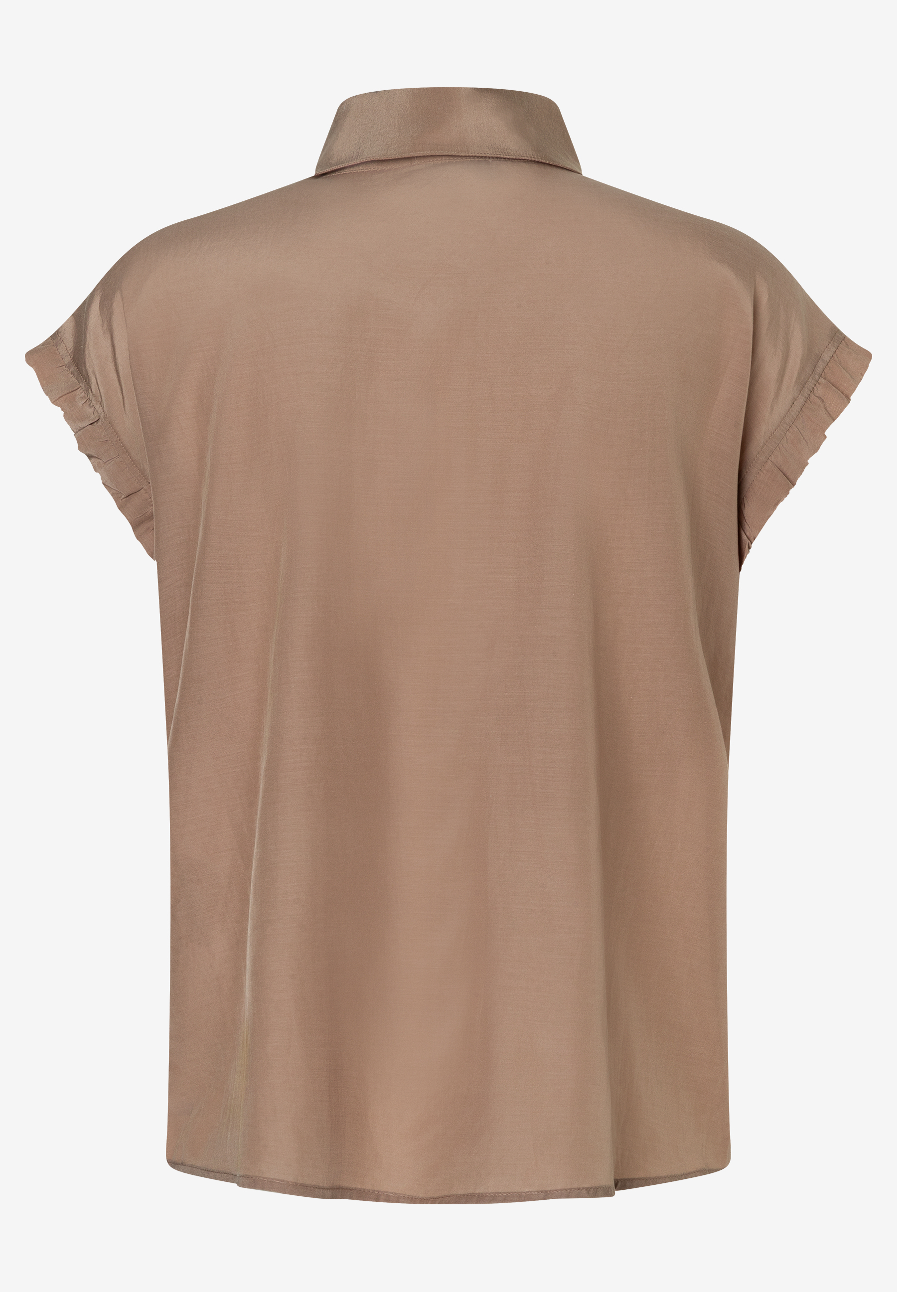 Die MORE & MORE Bluse ist aus Webware mit kurzem Arm und Kragen.