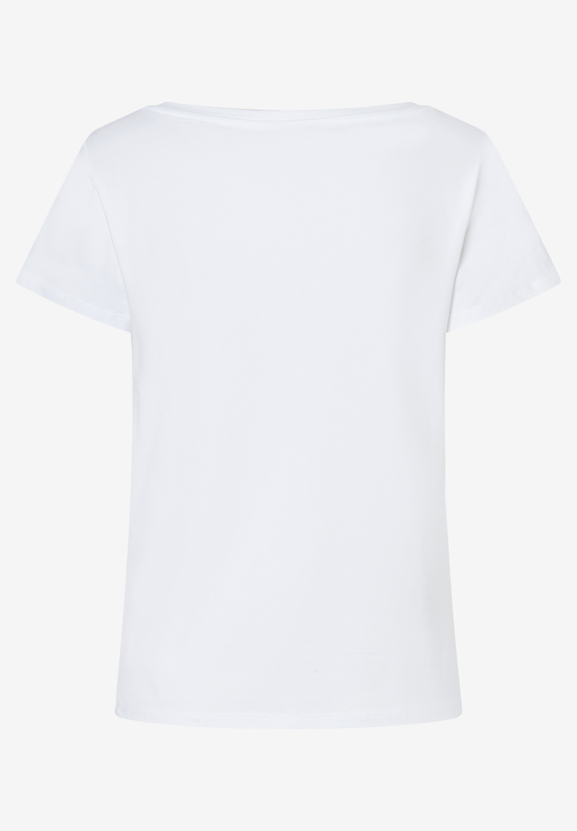 Ein weißes MORE & MORE T-Shirt mit kurzen Ärmeln und Jersey-Material. Ein weißes MORE & MORE T-Shirt mit kurzen Ärmeln und Jersey-Material.