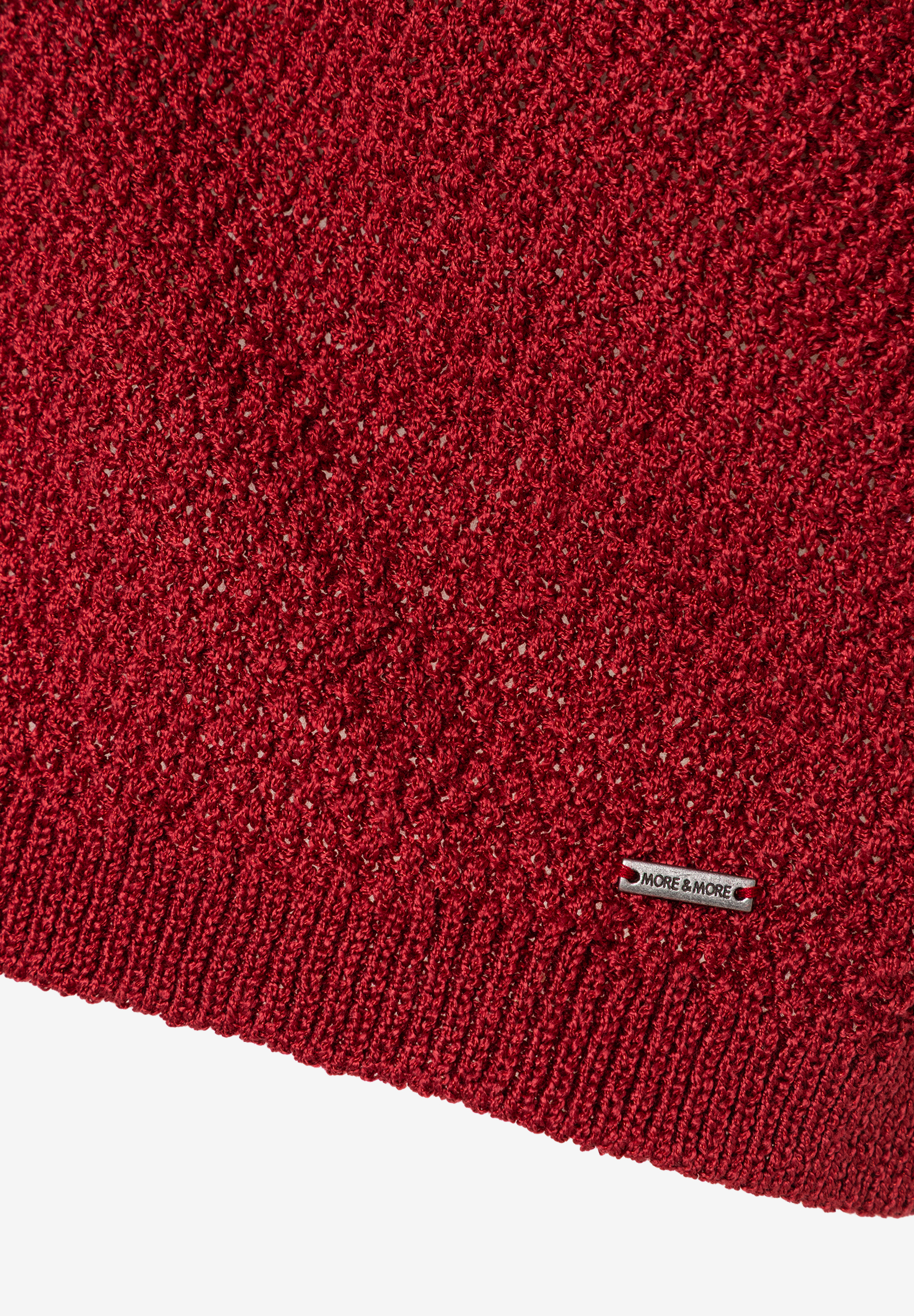 MORE & MORE Strukturstrick-Pullover in Rot, mit glänzender Optik und angenehmem Tragekomfort. MORE & MORE Strukturstrick-Pullover in Rot, mit glänzender Optik und angenehmem Tragekomfort.