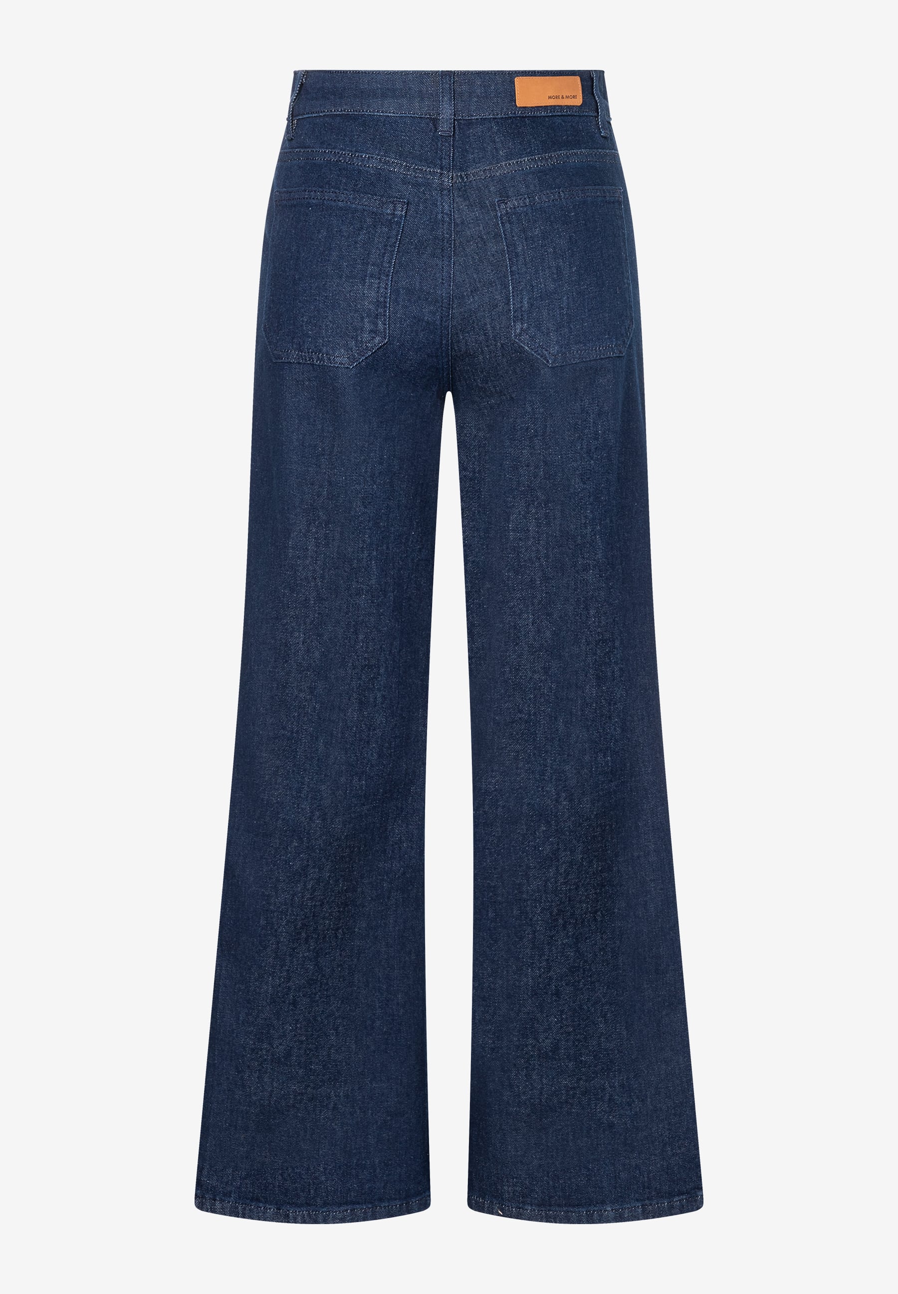 Die dunkelblaue MORE & MORE Jeans hat ein gerades Bein und Gesäßtaschen. Die dunkelblaue MORE & MORE Jeans hat ein gerades Bein und Gesäßtaschen.