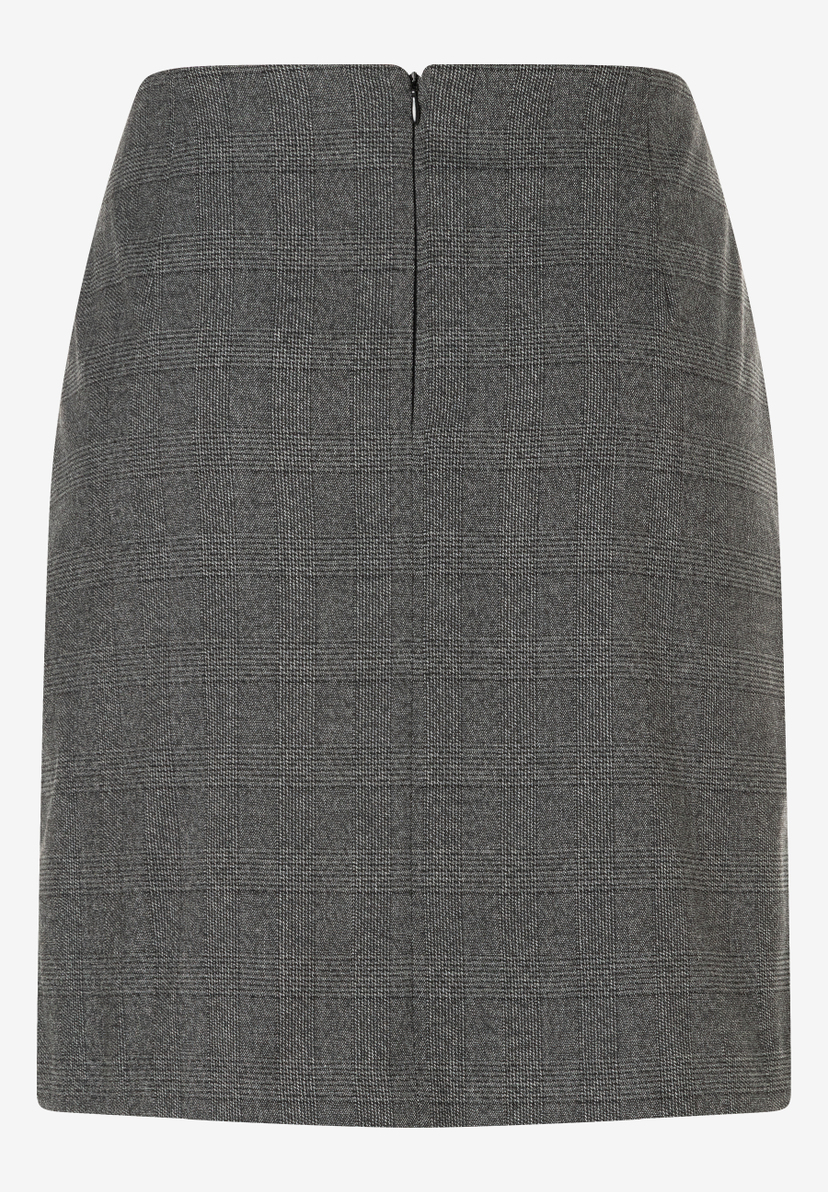 Ein grauer Rock von MORE & MORE mit einem Karomuster und Webware. Ein grauer Rock von MORE & MORE mit einem Karomuster und Webware.