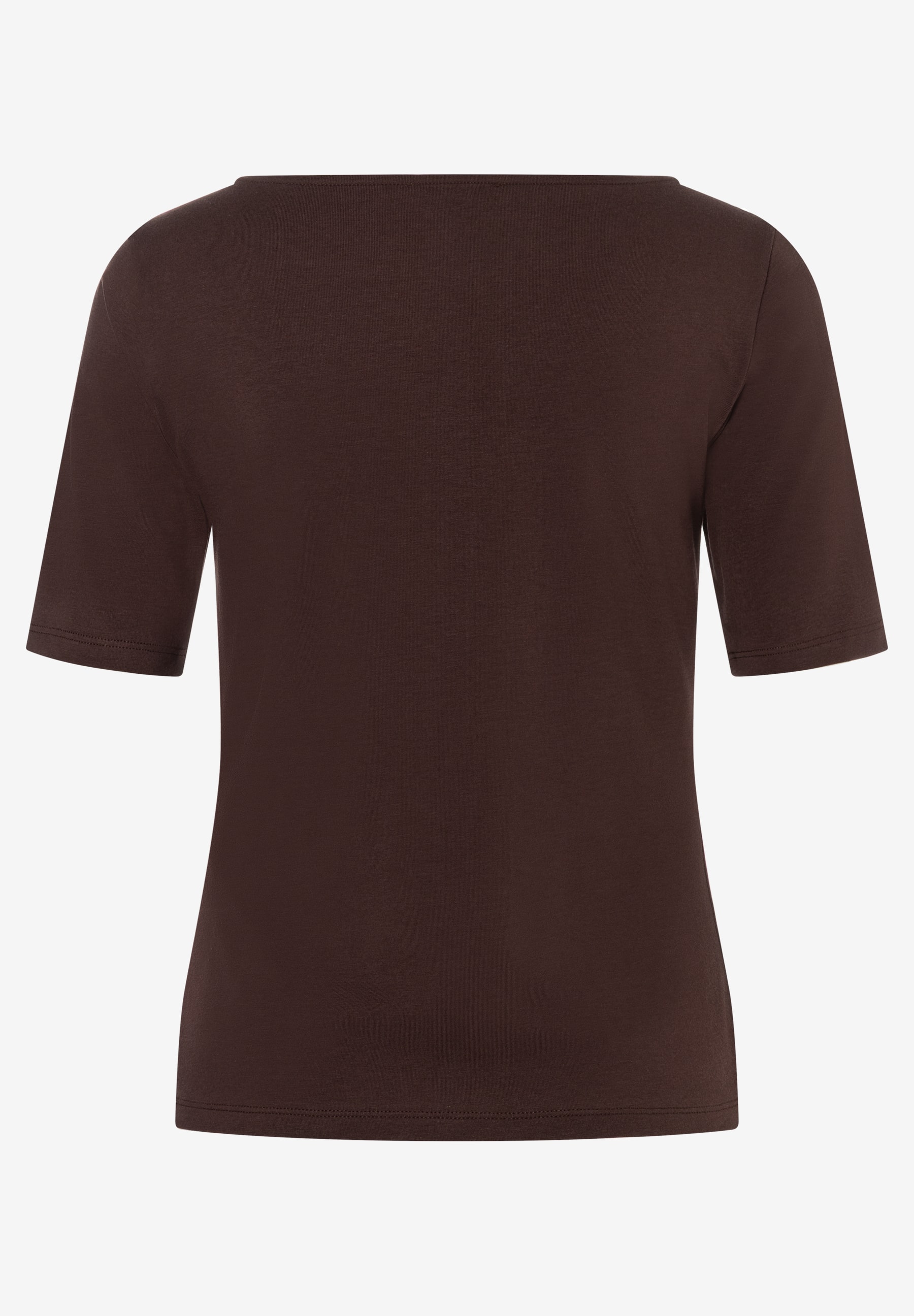 MORE & MORE Damen-Jersey-Oberteil in Braun, T-Shirt mit U-Boot-Ausschnitt, kurzärmelig, angenehmer Tragekomfort. MORE & MORE Damen-Jersey-Oberteil in Braun, T-Shirt mit U-Boot-Ausschnitt, kurzärmelig, angenehmer Tragekomfort.