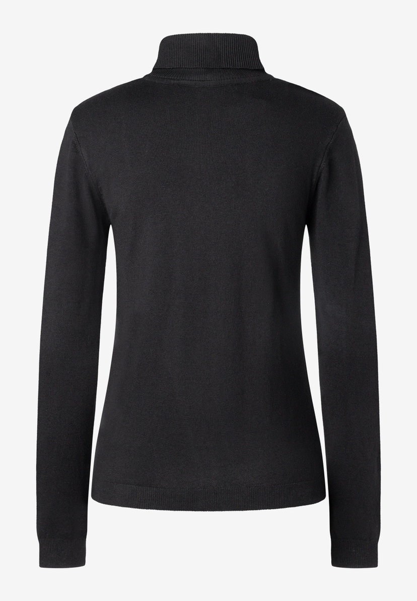 MORE & MORE Damen Rollkragenpullover in Schwarz. Klassischer Pullover mit langen Ärmeln und geripptem Rollkragen und Saum. MORE & MORE Damen Rollkragenpullover in Schwarz. Klassischer Pullover mit langen Ärmeln und geripptem Rollkragen und Saum.