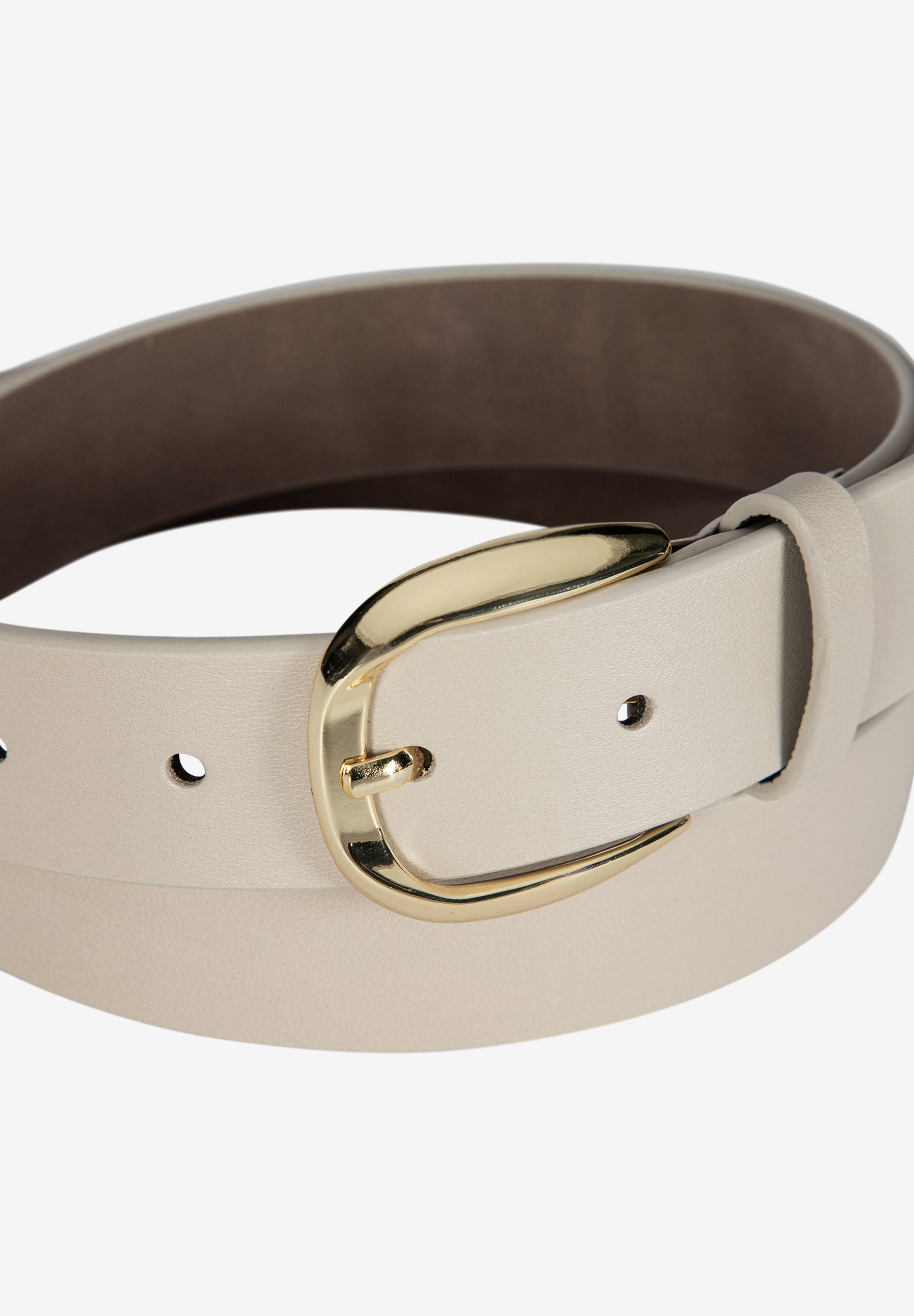 MORE & MORE Accessoire: Heller Damen-Gürtel mit goldener Schnalle, elegant