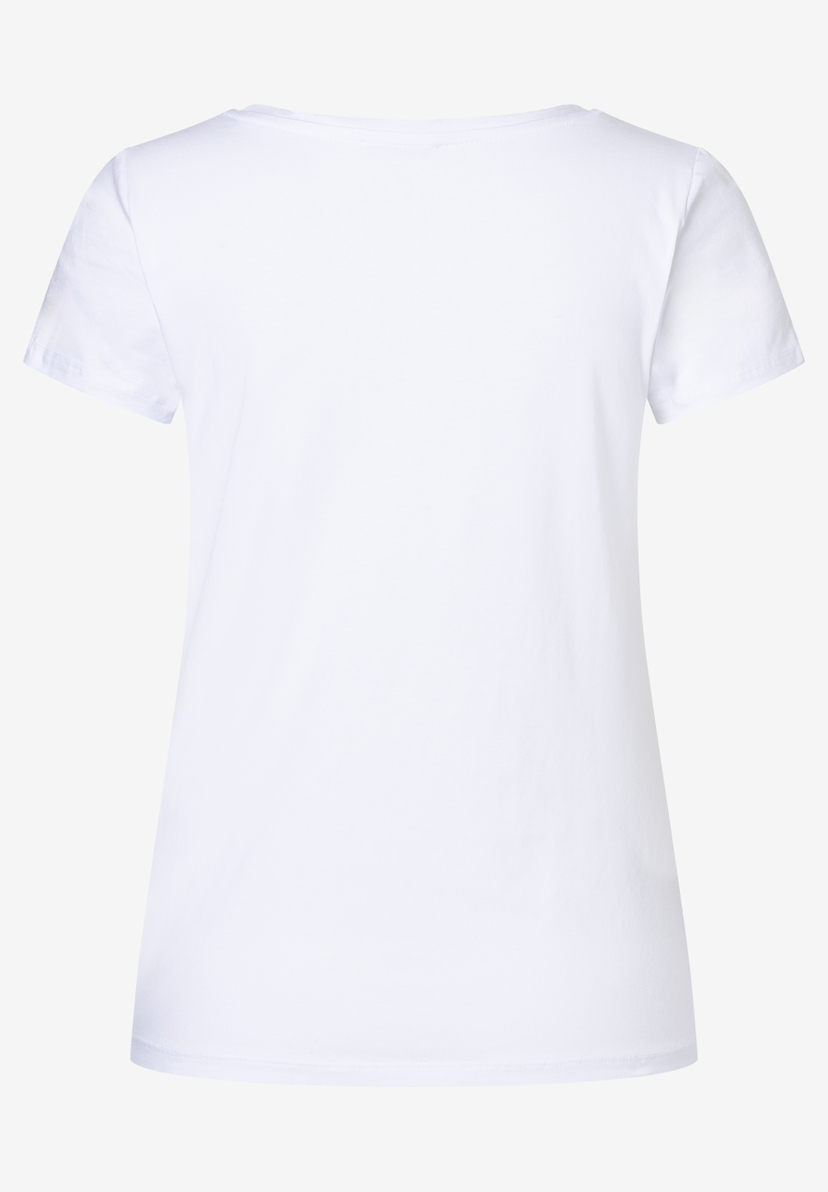 Ein weißes MORE & MORE T-Shirt mit kurzen Ärmeln und Jersey-Material für angenehmen Tragekomfort. Ein weißes MORE & MORE T-Shirt mit kurzen Ärmeln und Jersey-Material für angenehmen Tragekomfort.
