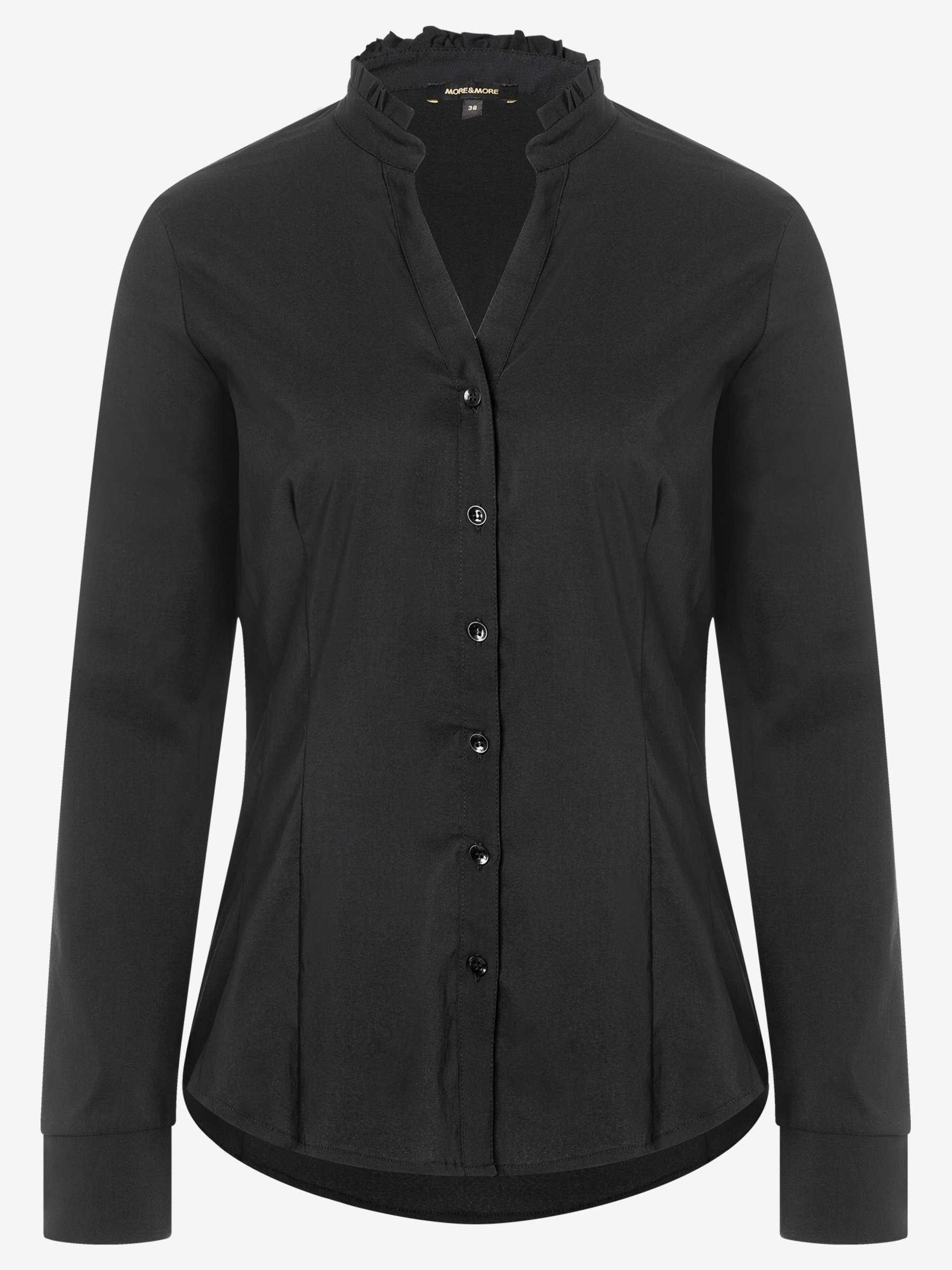 Baumwoll Stretch Bluse schwarz Sommer-Kollektion