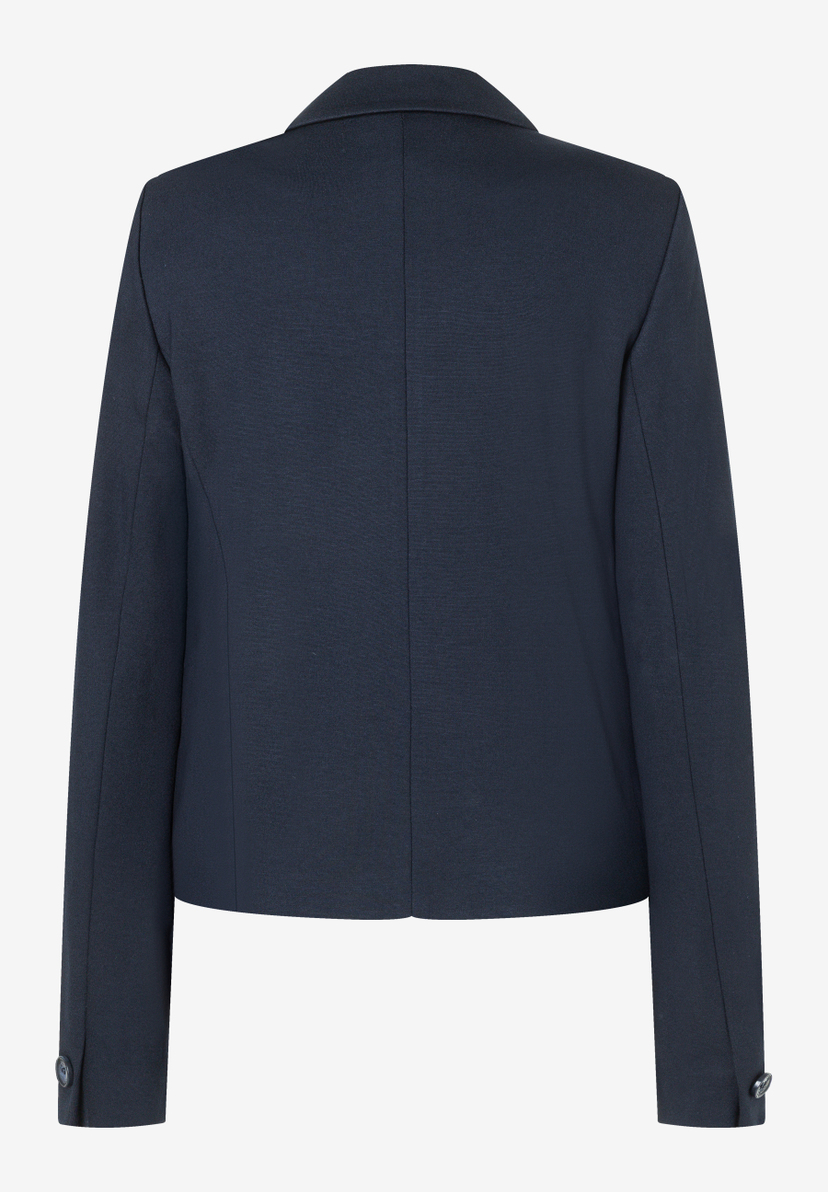 MORE & MORE Damen Blazer aus Jersey in Marineblau, Rückansicht. Angenehmer Tragekomfort, elastisch. MORE & MORE Damen Blazer aus Jersey in Marineblau, Rückansicht. Angenehmer Tragekomfort, elastisch.