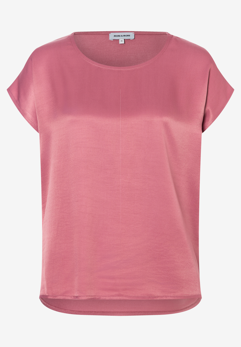 MORE & MORE T-Shirt aus Satin und Jersey in Rosa. Angenehmer Tragekomfort, elastisch, hautfreundlich. MORE & MORE T-Shirt aus Satin und Jersey in Rosa. Angenehmer Tragekomfort, elastisch, hautfreundlich.