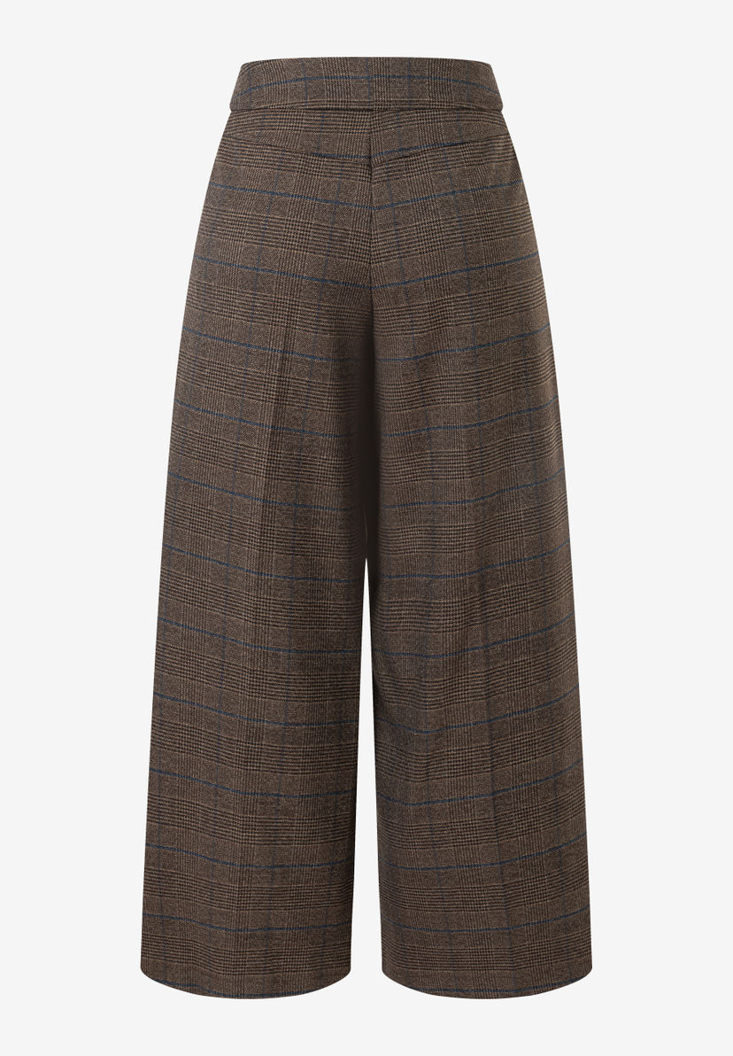MORE & MORE Jeans im Prince-of-Wales-Karo. Die braunen Hosen haben einen breiten Bund und weite Beine. MORE & MORE Jeans im Prince-of-Wales-Karo. Die braunen Hosen haben einen breiten Bund und weite Beine.