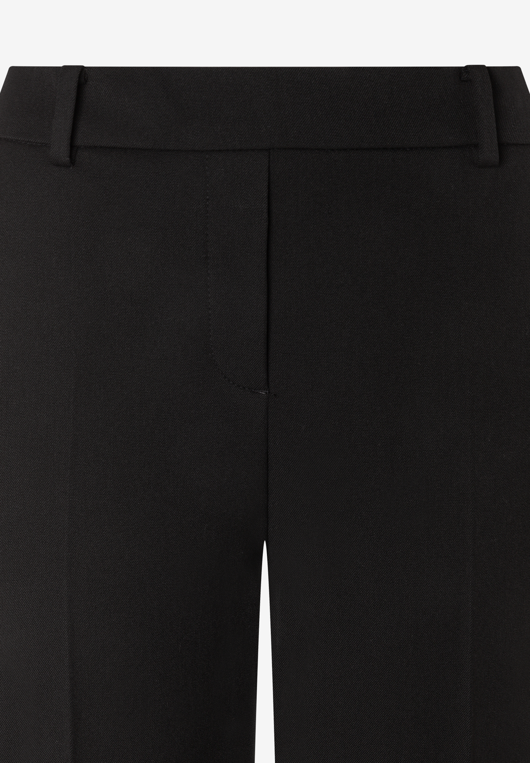 MORE & MORE schwarze Damen-Hose/Jeans mit Knopf- und Reißverschluss, Gürtelschlaufen und diagonalem Webmuster.