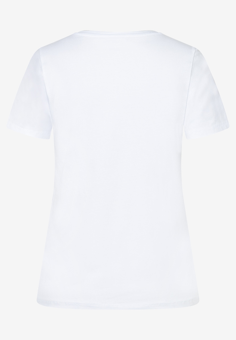 Ein weißes MORE & MORE T-Shirt mit kurzem Arm und Rundhals aus Jersey. Ein weißes MORE & MORE T-Shirt mit kurzem Arm und Rundhals aus Jersey.