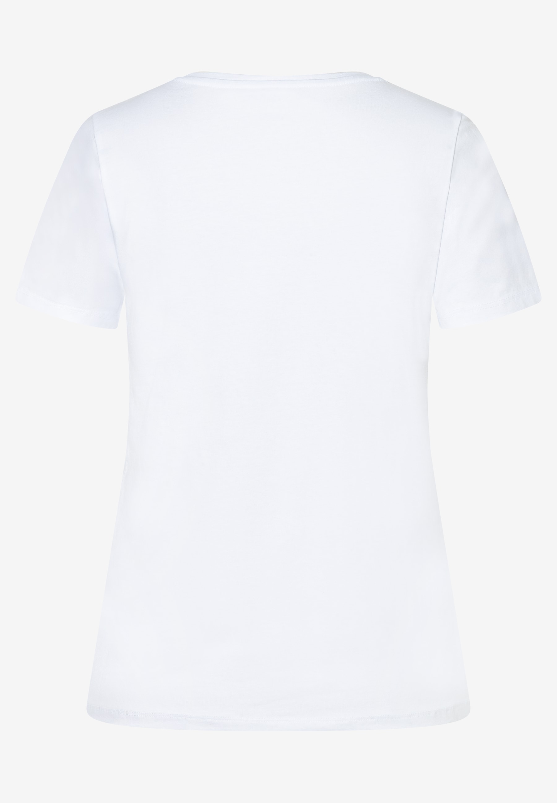 Ein weißes MORE & MORE T-Shirt mit kurzem Arm und Rundhals aus Jersey. Ein weißes MORE & MORE T-Shirt mit kurzem Arm und Rundhals aus Jersey.