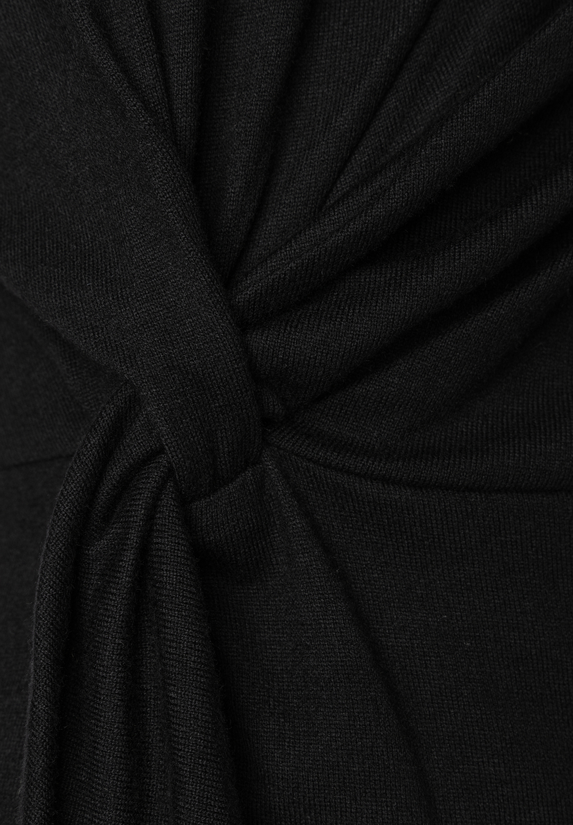 MORE & MORE schwarzes T-Shirt/Top mit elegantem Knoten-Detail, schlicht und vielseitig.