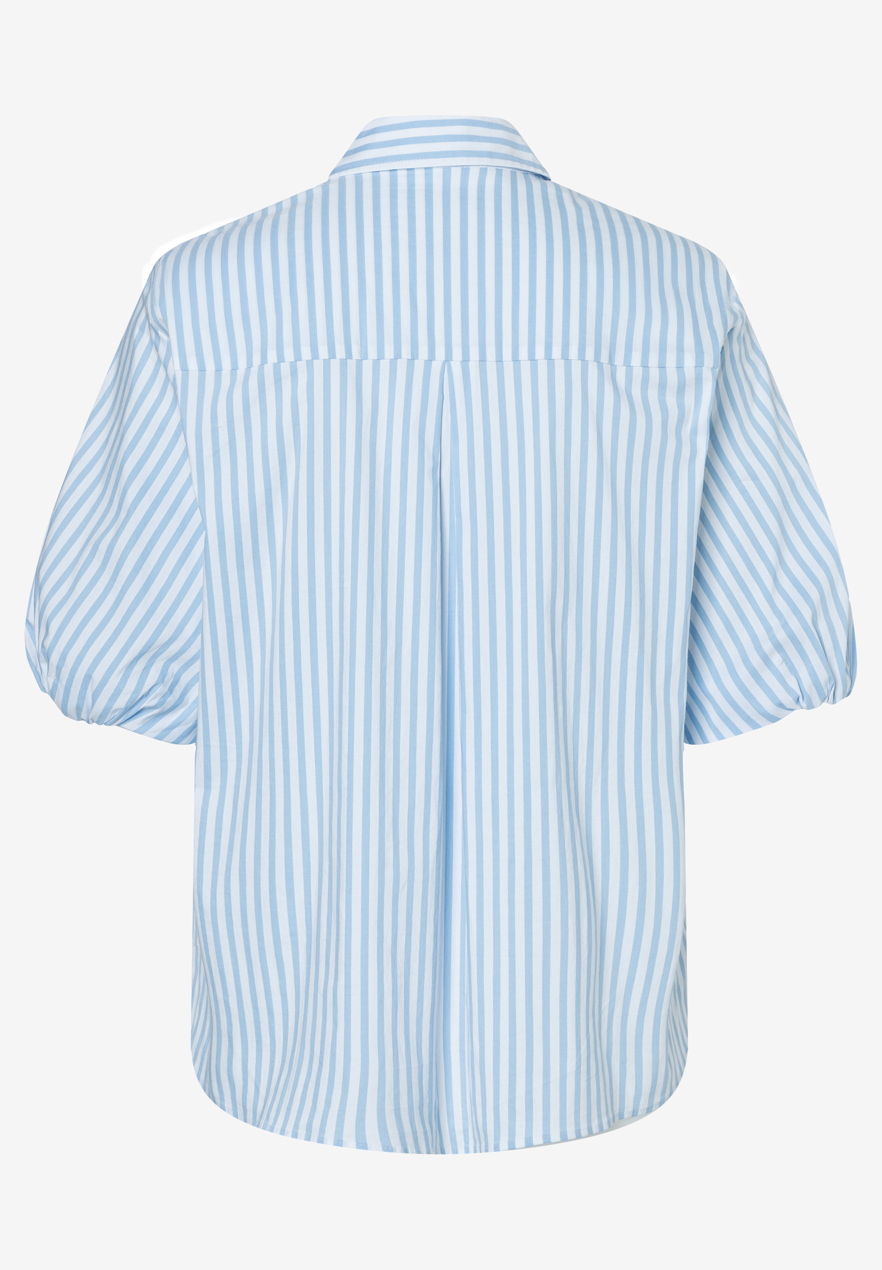 Eine MORE & MORE Bluse mit blau-weißen Streifen und Puffärmeln, aus Popeline. Eine MORE & MORE Bluse mit blau-weißen Streifen und Puffärmeln, aus Popeline.