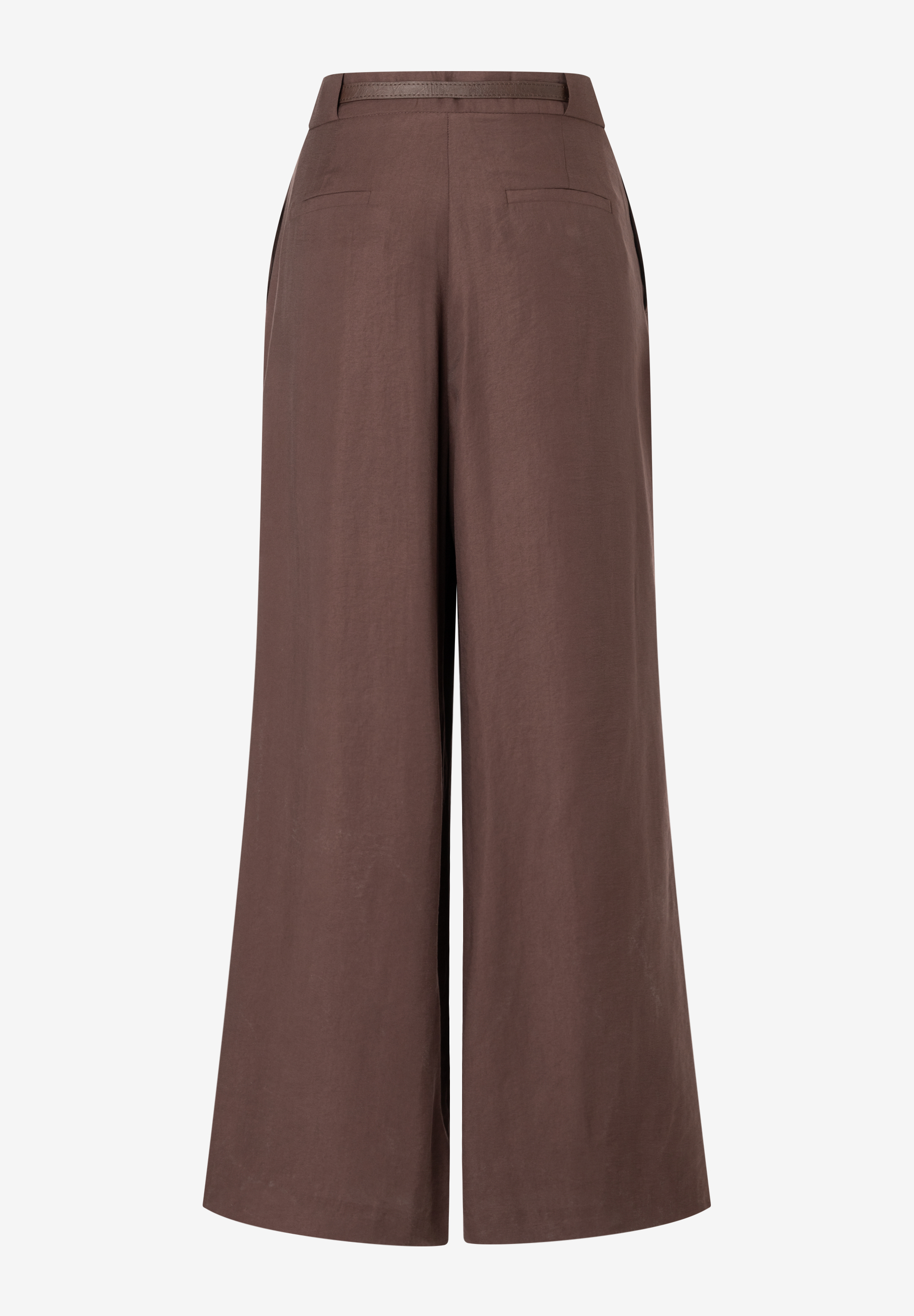 MORE & MORE Wide Leg Jeans in Braun. Weite Damenhose mit hohem Bund und Gürtelschlaufen, glattes Material. MORE & MORE Wide Leg Jeans in Braun. Weite Damenhose mit hohem Bund und Gürtelschlaufen, glattes Material.