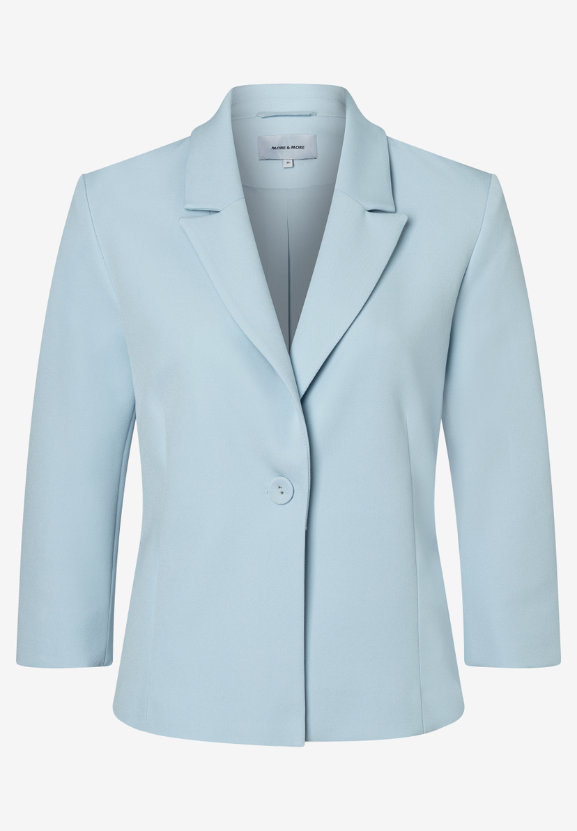 Ein hellblauer Blazer von MORE & MORE mit Webware und angenehmem Tragekomfort. Ein hellblauer Blazer von MORE & MORE mit Webware und angenehmem Tragekomfort.