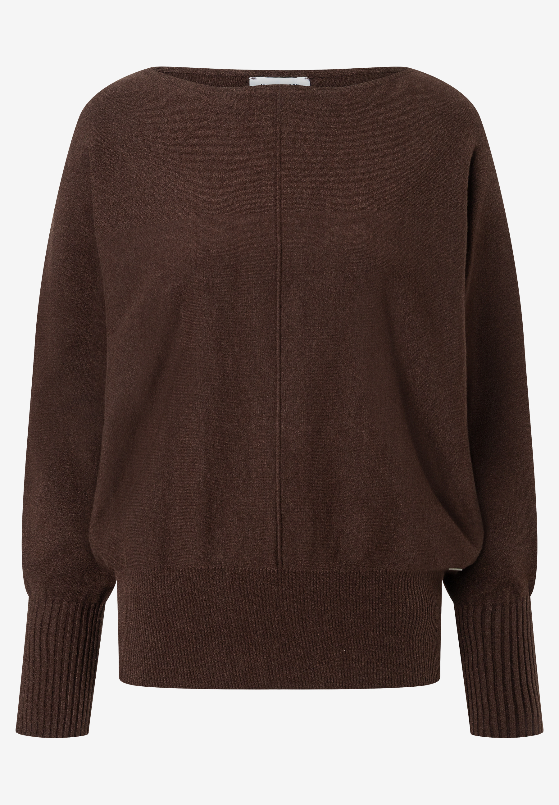 MORE & MORE Pullover in Braun. Langer Schnitt, breiter Saum und Bündchen. MORE & MORE Pullover in Braun. Langer Schnitt, breiter Saum und Bündchen.
