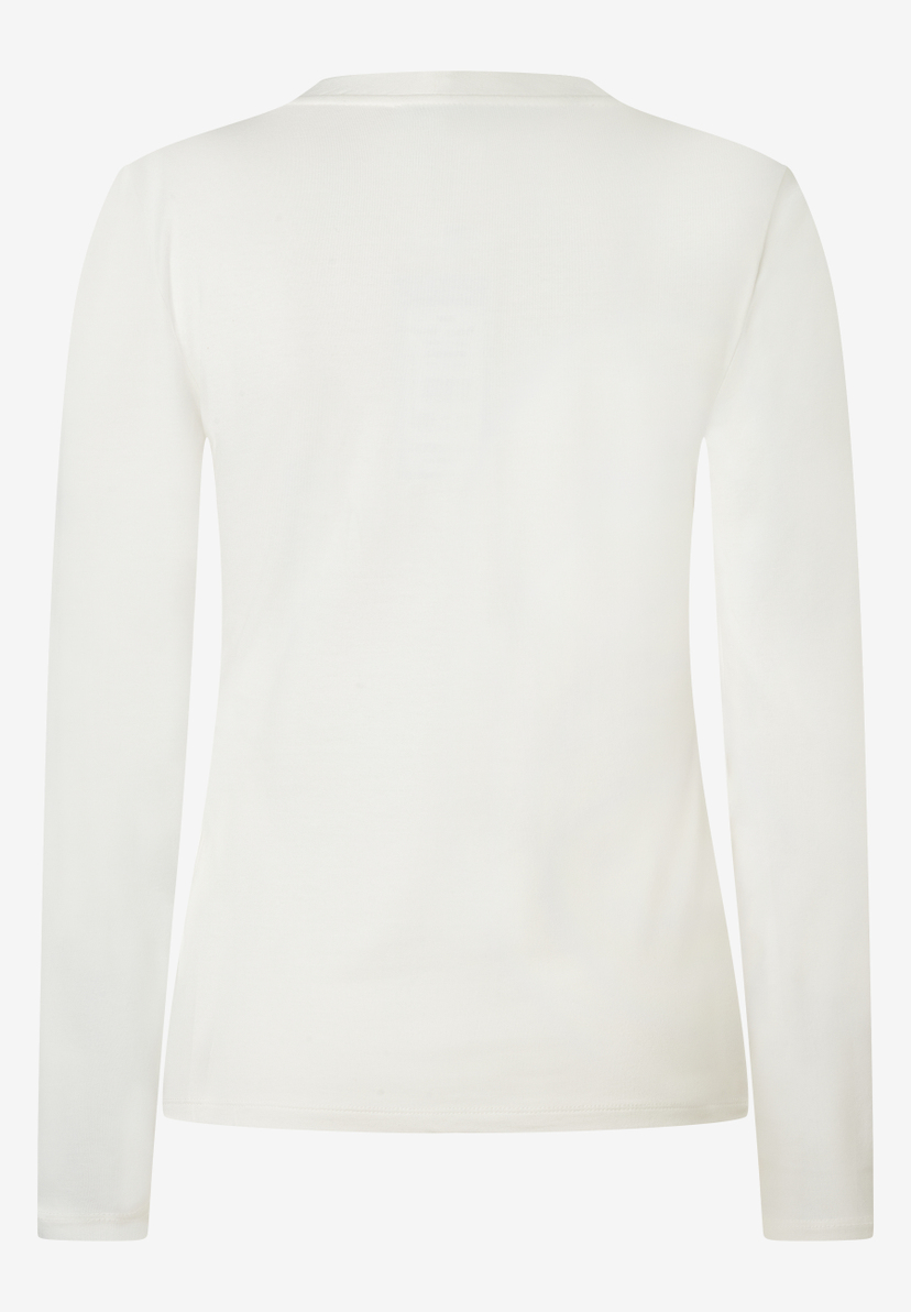 MORE & MORE Damen T-Shirt, Langarm, ausgestellt, in Weiß