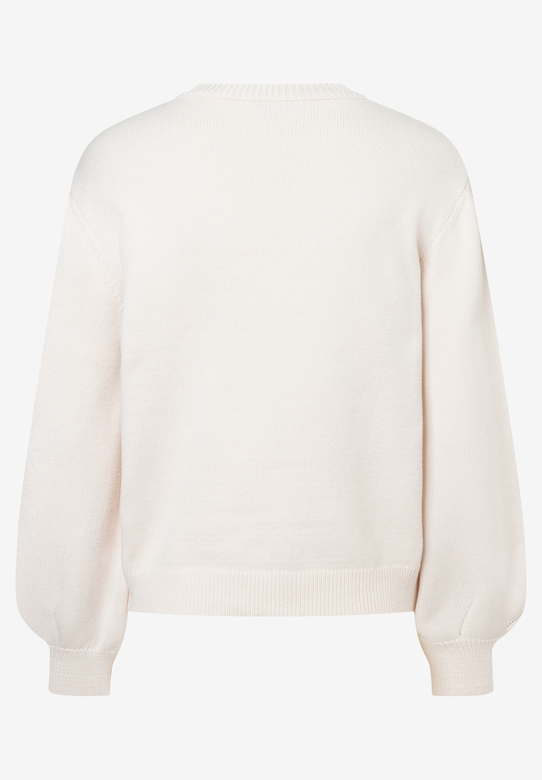 MORE & MORE Damen-Pullover aus Strick in hellem Cremeweiß, Rückseite