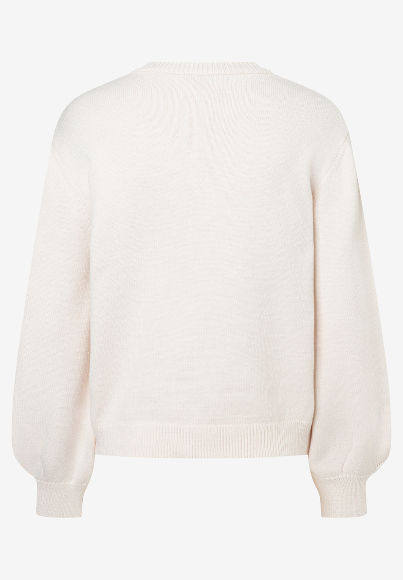 MORE & MORE Damen-Pullover aus Strick in hellem Cremeweiß, Rückseite