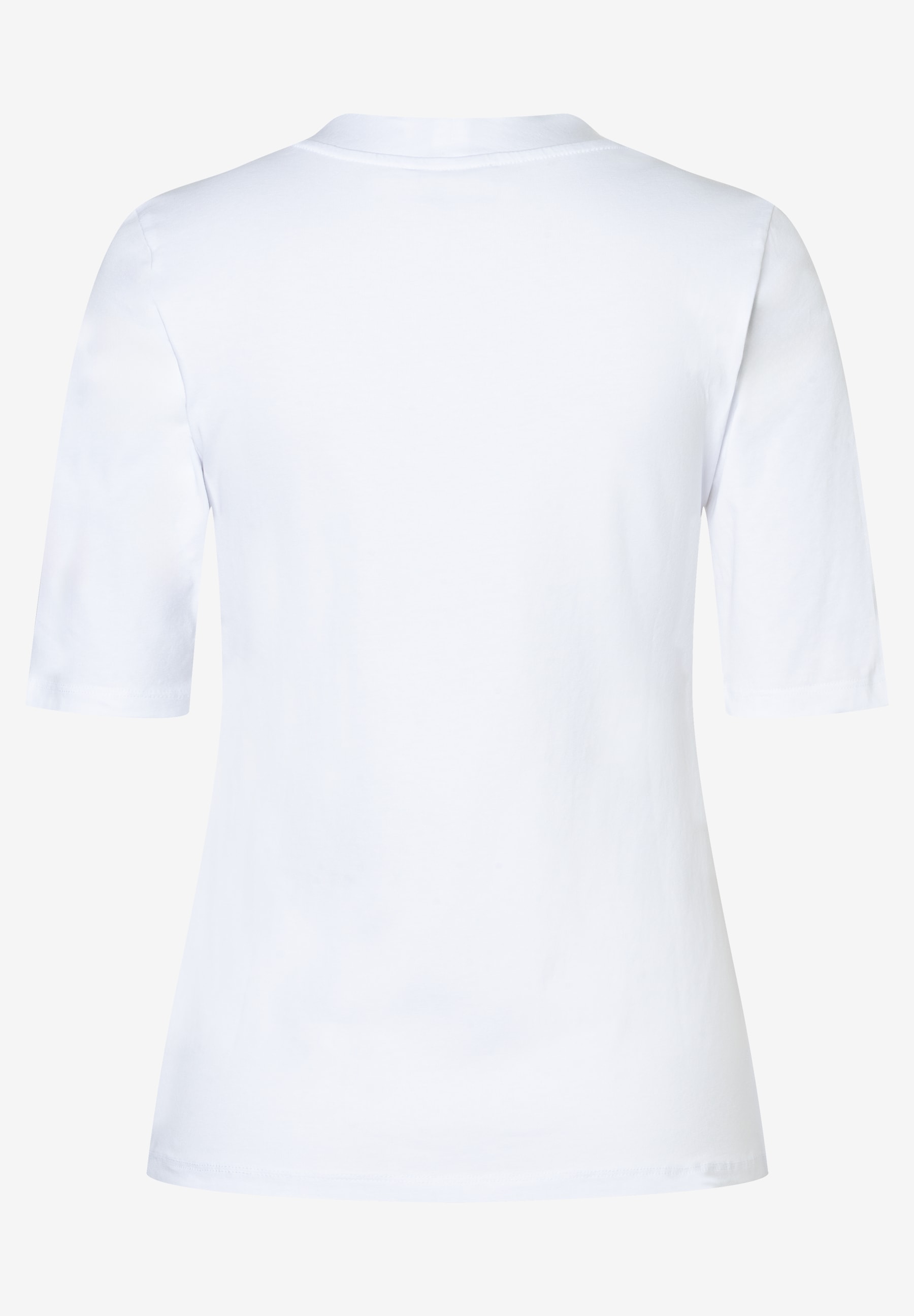 Ein weißes, schlichtes MORE & MORE T-Shirt mit Jersey-Material und kurzen Ärmeln. Ein weißes, schlichtes MORE & MORE T-Shirt mit Jersey-Material und kurzen Ärmeln.