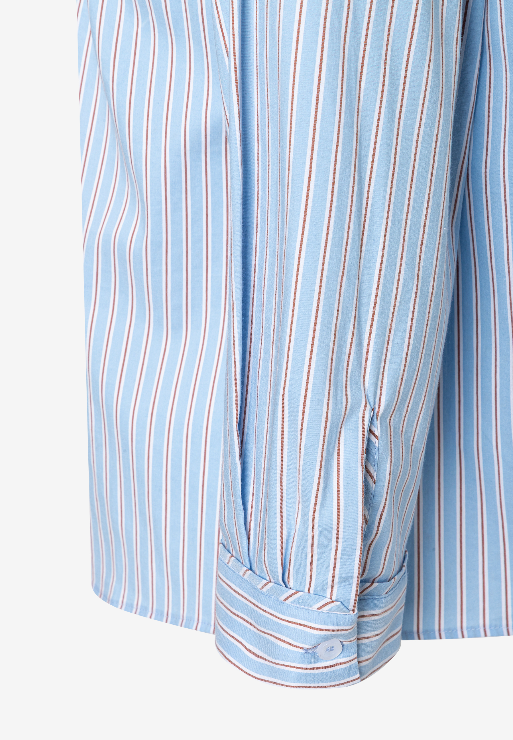 MORE & MORE Popeline Bluse, hellblau gestreift mit Weiß und Braun, angenehmer Tragekomfort, hautfreundlich. MORE & MORE Popeline Bluse, hellblau gestreift mit Weiß und Braun, angenehmer Tragekomfort, hautfreundlich.