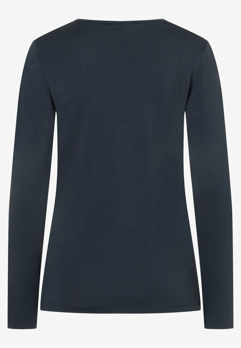 MORE & MORE Damen-Oberteil in Dunkelblau, angenehm weich und elastisch durch Jersey-Material, Rückseite