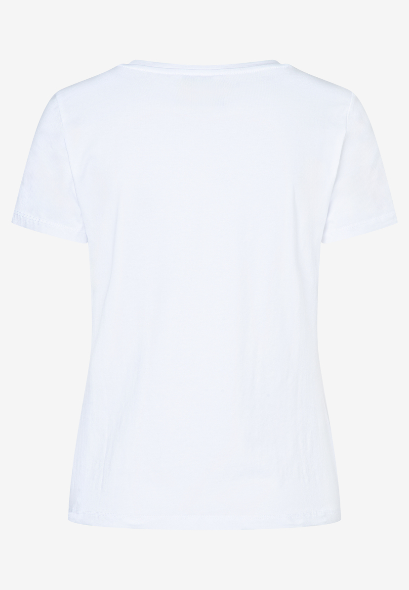 Ein weißes MORE & MORE T-Shirt aus Jersey mit kurzem Arm für Damen. Angenehmer, elastischer Tragekomfort. Ein weißes MORE & MORE T-Shirt aus Jersey mit kurzem Arm für Damen. Angenehmer, elastischer Tragekomfort.