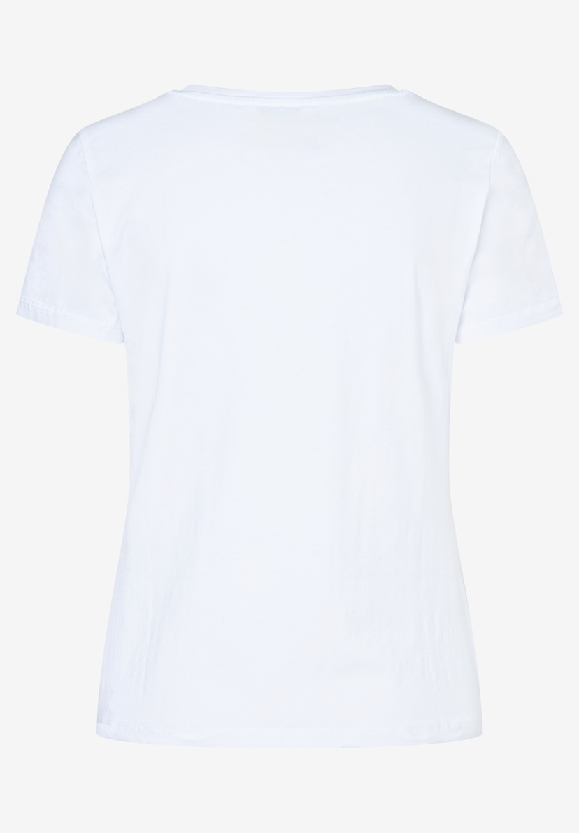 Ein weißes MORE & MORE T-Shirt aus Jersey mit kurzem Arm für Damen. Angenehmer, elastischer Tragekomfort. Ein weißes MORE & MORE T-Shirt aus Jersey mit kurzem Arm für Damen. Angenehmer, elastischer Tragekomfort.