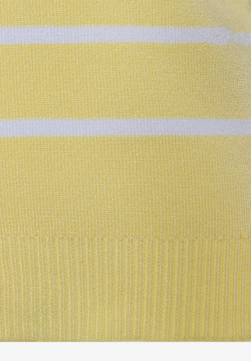 MORE & MORE Feinstrick-Pullover in Gelb mit weißen Streifen. Angenehm elastisch und hautfreundlich. MORE & MORE Feinstrick-Pullover in Gelb mit weißen Streifen. Angenehm elastisch und hautfreundlich.