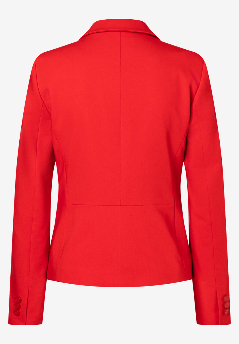 Ein roter Blazer von MORE & MORE mit Reverskragen und Knöpfen an den Ärmeln. Ein roter Blazer von MORE & MORE mit Reverskragen und Knöpfen an den Ärmeln.