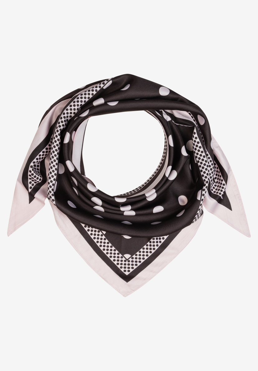 MORE & MORE Accessoire: Ein quadratisches Halstuch in Schwarz-Weiß mit Polka Dots und gestreiftem Rand. MORE & MORE Accessoire: Ein quadratisches Halstuch in Schwarz-Weiß mit Polka Dots und gestreiftem Rand.