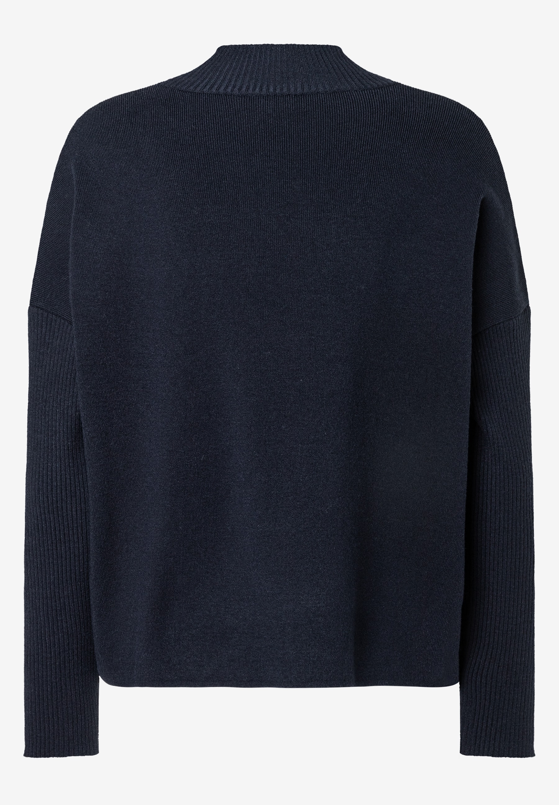MORE & MORE Feinstrick-Pullover in Dunkelblau, mit geripptem Stehkragen und Bündchen. Softer Griff, angenehmer Tragekomfort. MORE & MORE Feinstrick-Pullover in Dunkelblau, mit geripptem Stehkragen und Bündchen. Softer Griff, angenehmer Tragekomfort.