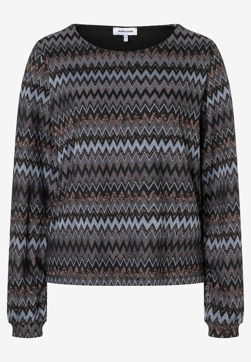 Ein MORE & MORE Oberteil mit Zickzackmuster, Jersey und langen Ärmeln. Ein MORE & MORE Oberteil mit Zickzackmuster, Jersey und langen Ärmeln.