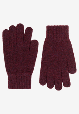MORE & MORE Accessoires: Warm gestrickte Handschuhe in Dunkelrot, perfekt für kalte Tage.