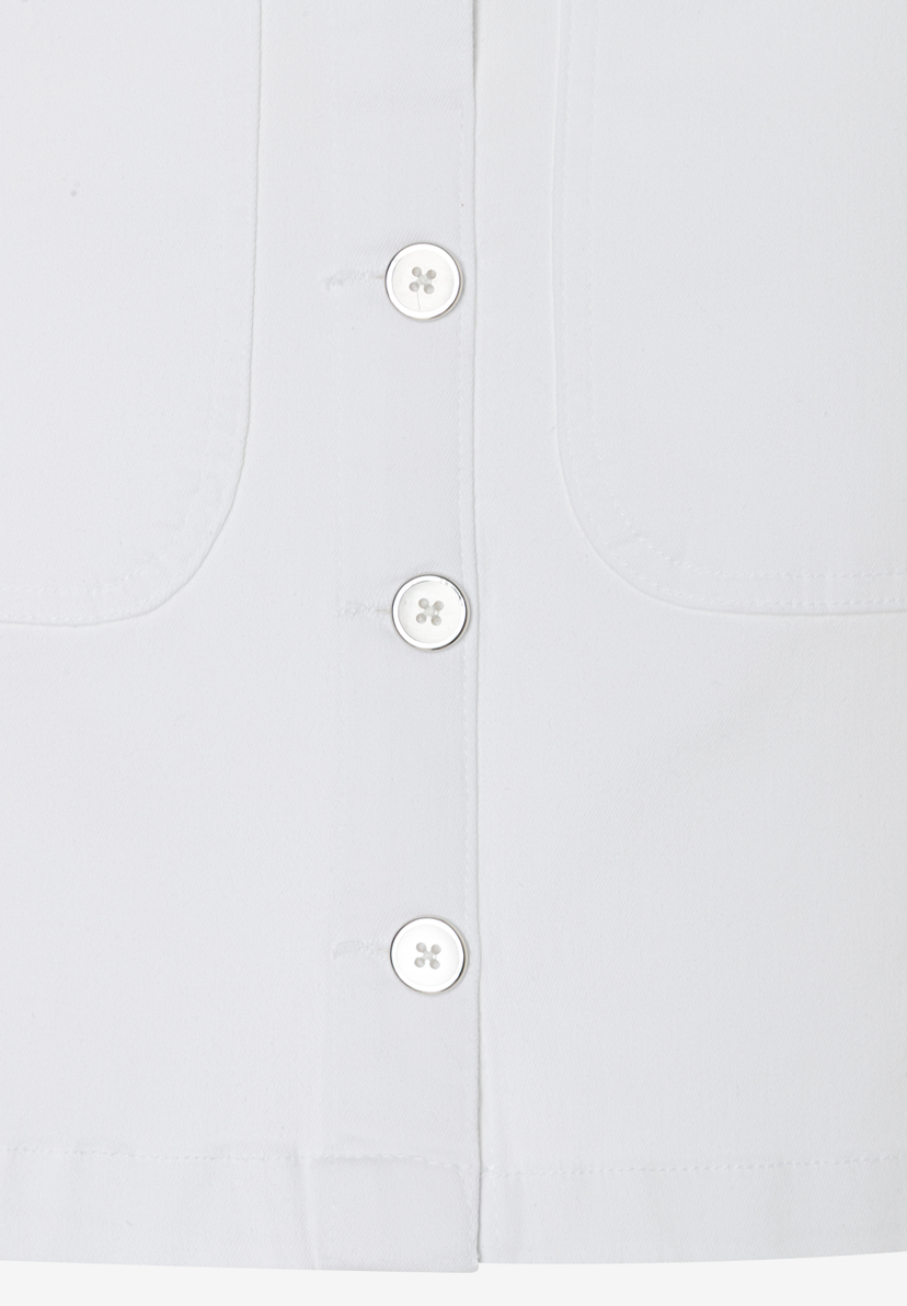 MORE & MORE weißer Denim-Rock mit Knopfleiste und Taschen. Hautfreundlicher, elastischer Rock mit hohem Tragekomfort. MORE & MORE weißer Denim-Rock mit Knopfleiste und Taschen. Hautfreundlicher, elastischer Rock mit hohem Tragekomfort.