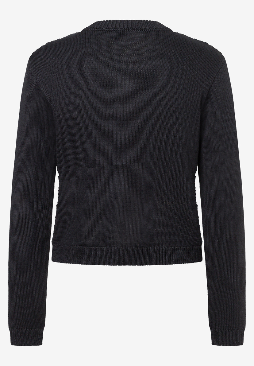 MORE & MORE Damen Pullover aus Feinstrick in Schwarz, Rückansicht MORE & MORE Damen Pullover aus Feinstrick in Schwarz, Rückansicht
