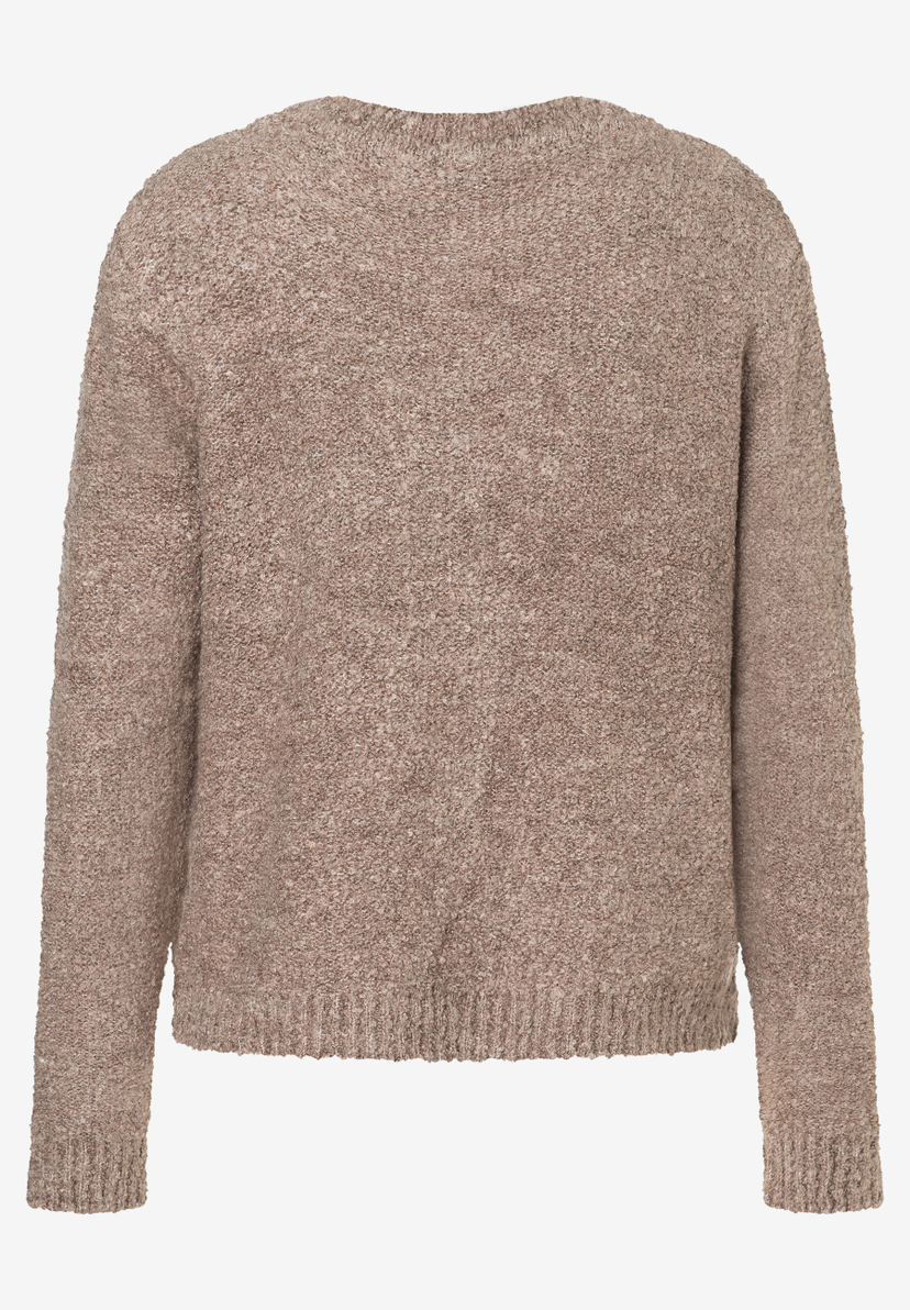 Ein MORE & MORE Strickpullover mit Bouclé-Textur für warmen Tragekomfort. Ein MORE & MORE Strickpullover mit Bouclé-Textur für warmen Tragekomfort.