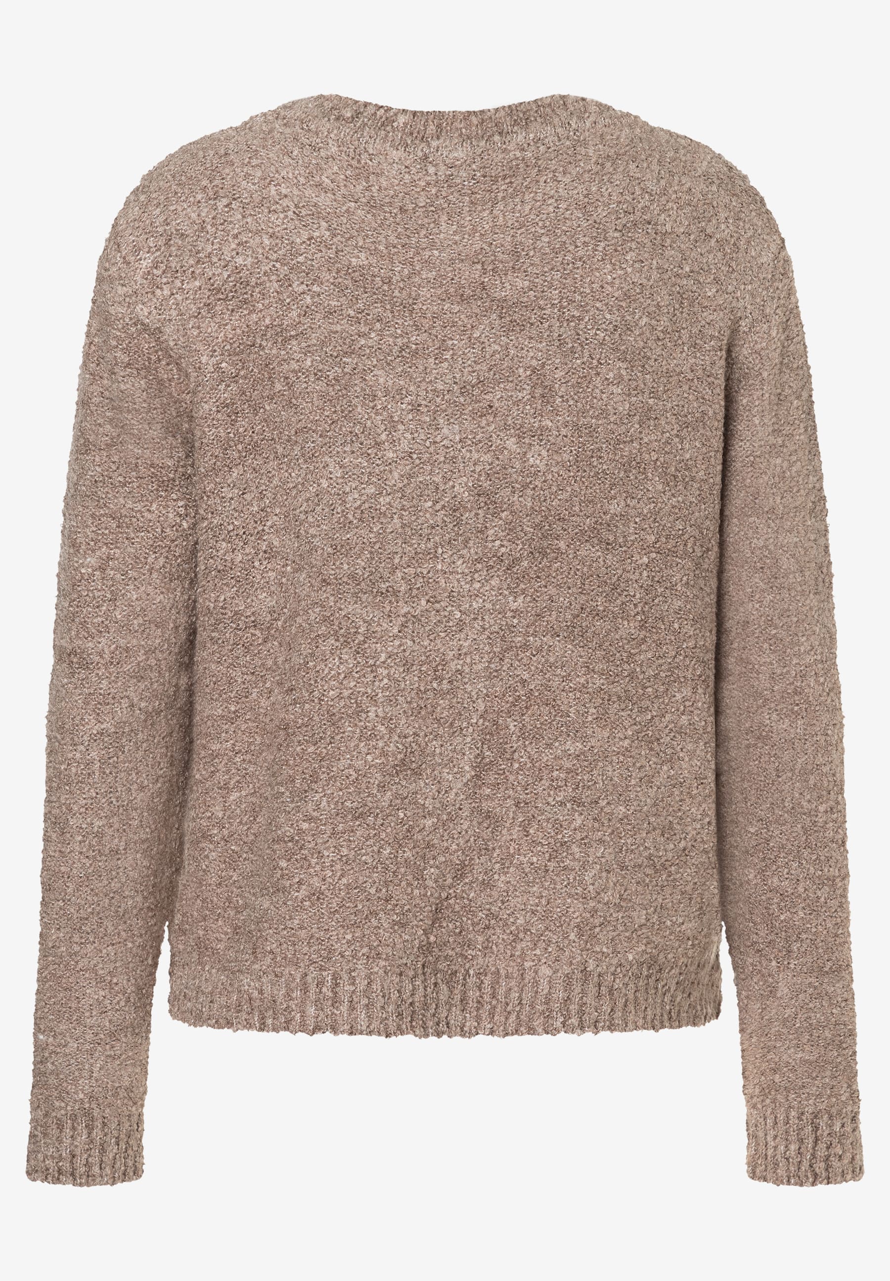 Ein MORE & MORE Strickpullover mit Bouclé-Textur für warmen Tragekomfort. Ein MORE & MORE Strickpullover mit Bouclé-Textur für warmen Tragekomfort.