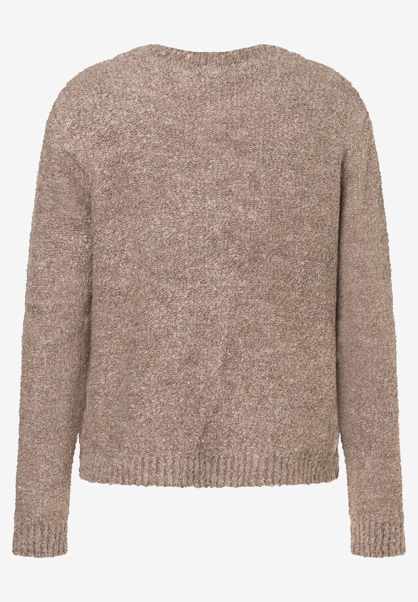 Ein MORE & MORE Strickpullover mit Bouclé-Textur für warmen Tragekomfort. Ein MORE & MORE Strickpullover mit Bouclé-Textur für warmen Tragekomfort.