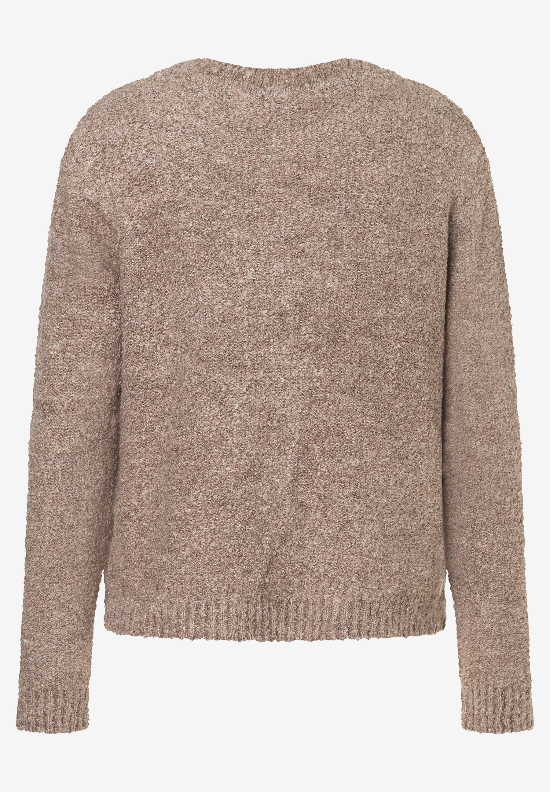 Ein MORE & MORE Strickpullover mit Bouclé-Textur für warmen Tragekomfort. Ein MORE & MORE Strickpullover mit Bouclé-Textur für warmen Tragekomfort.